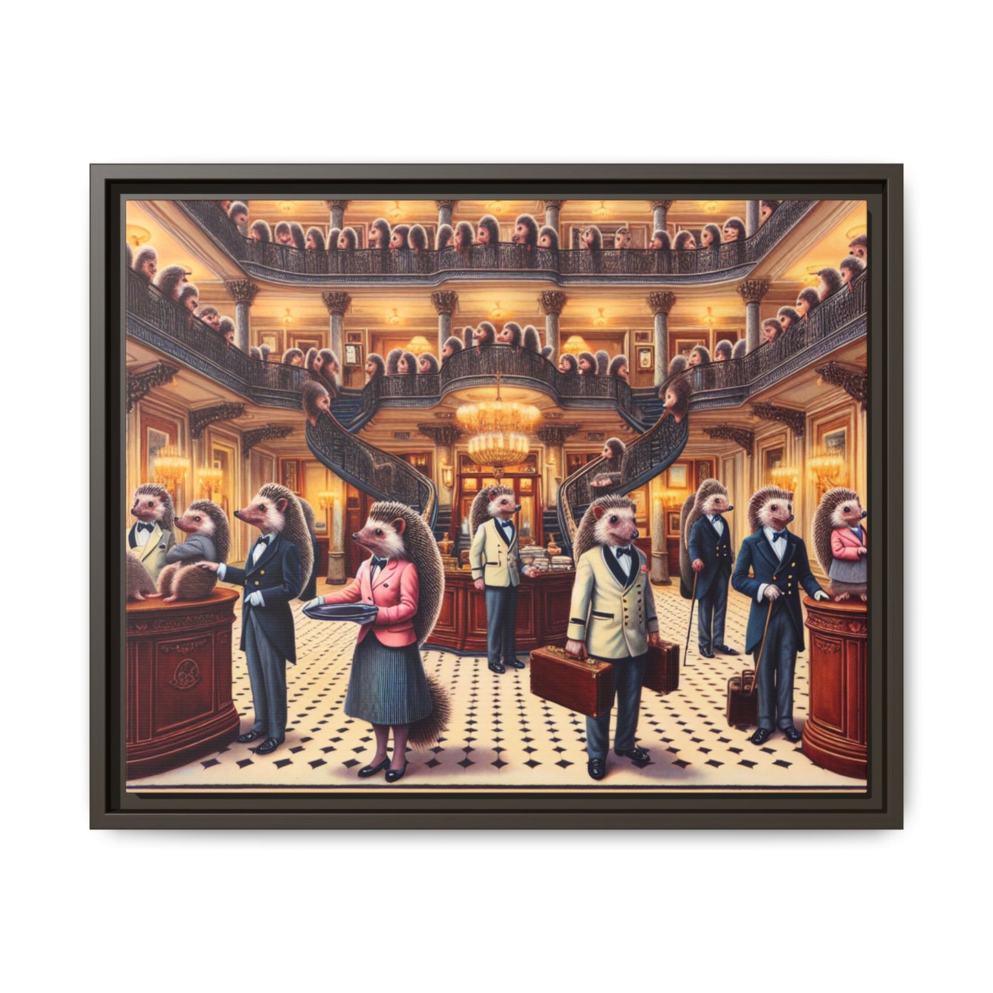 Hedgehog Hotel Canvas, Framed (Multi-color)