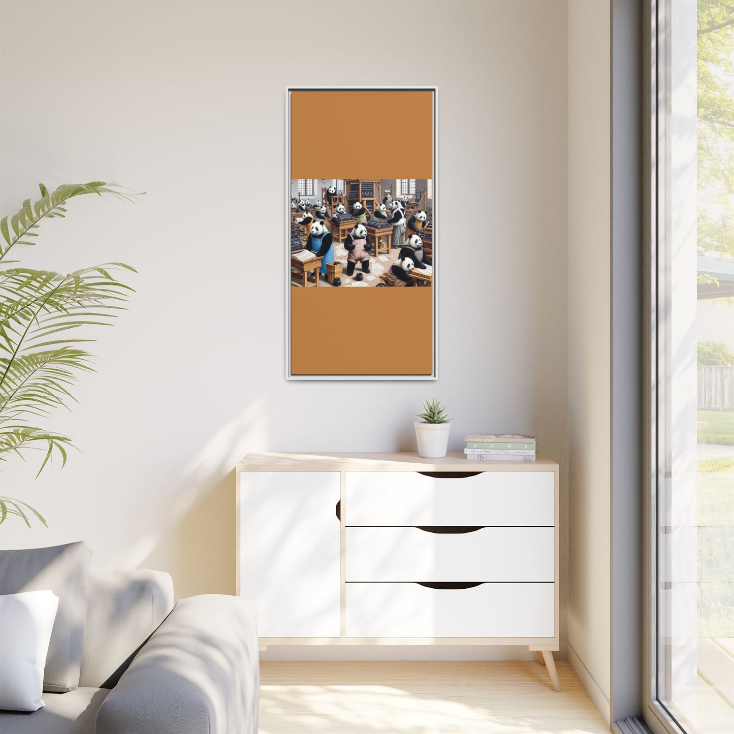 Printing Pandamonium Canvas, Framed (Multi-color)