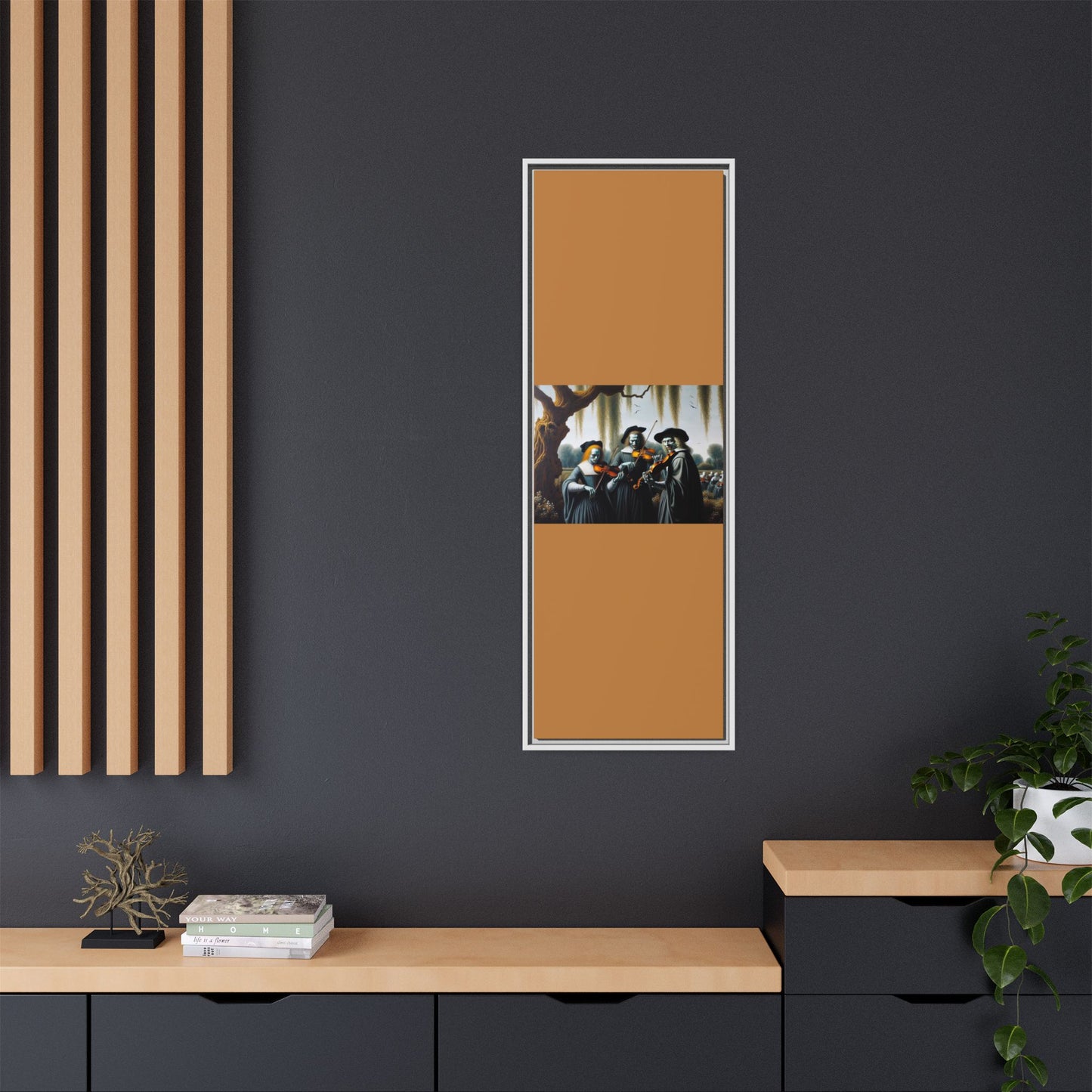 Vermeer's Vampire Violinists Canvas, Framed (Multi-color)