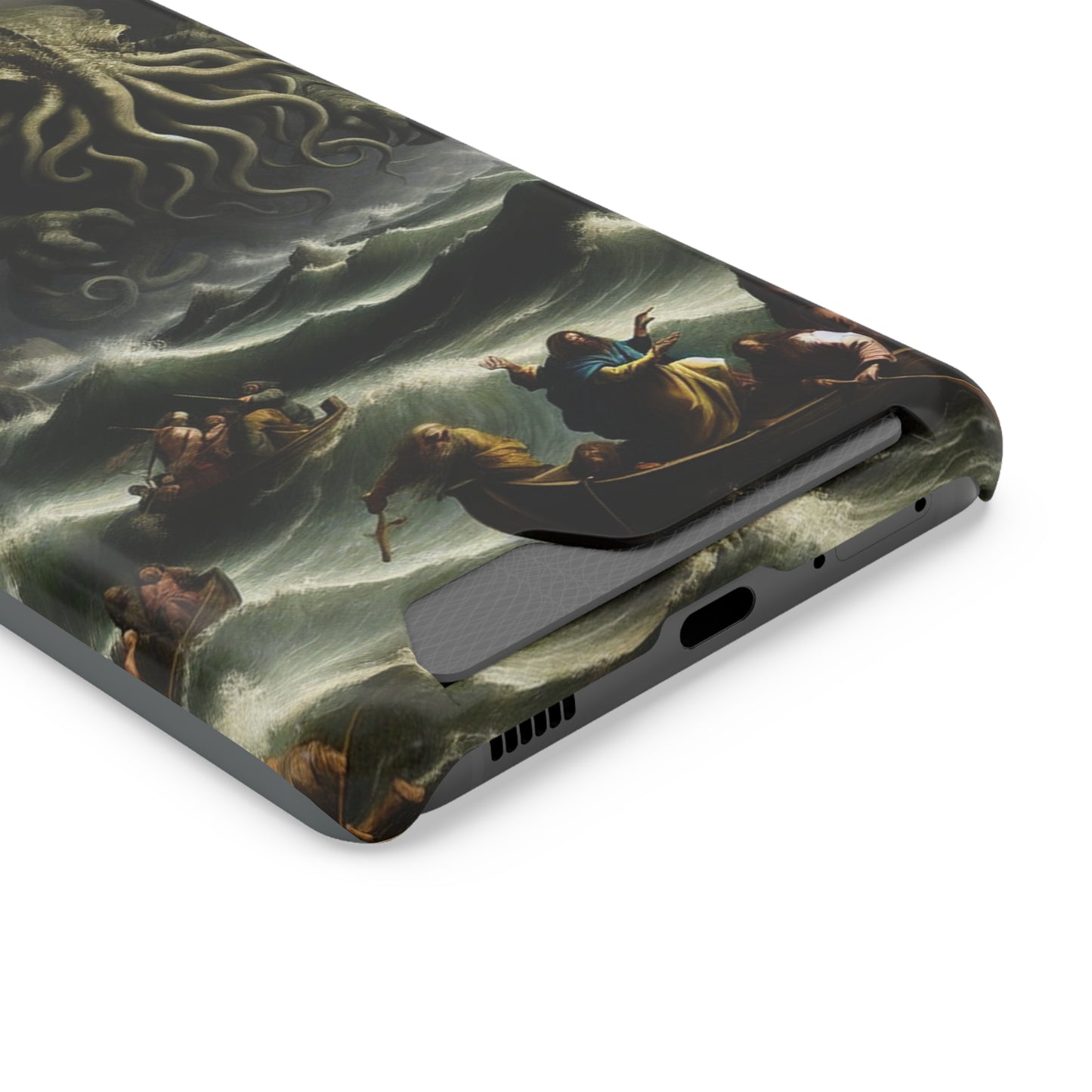 Cthulhu in the Storm Phone Case with Card Holder - GALAXY