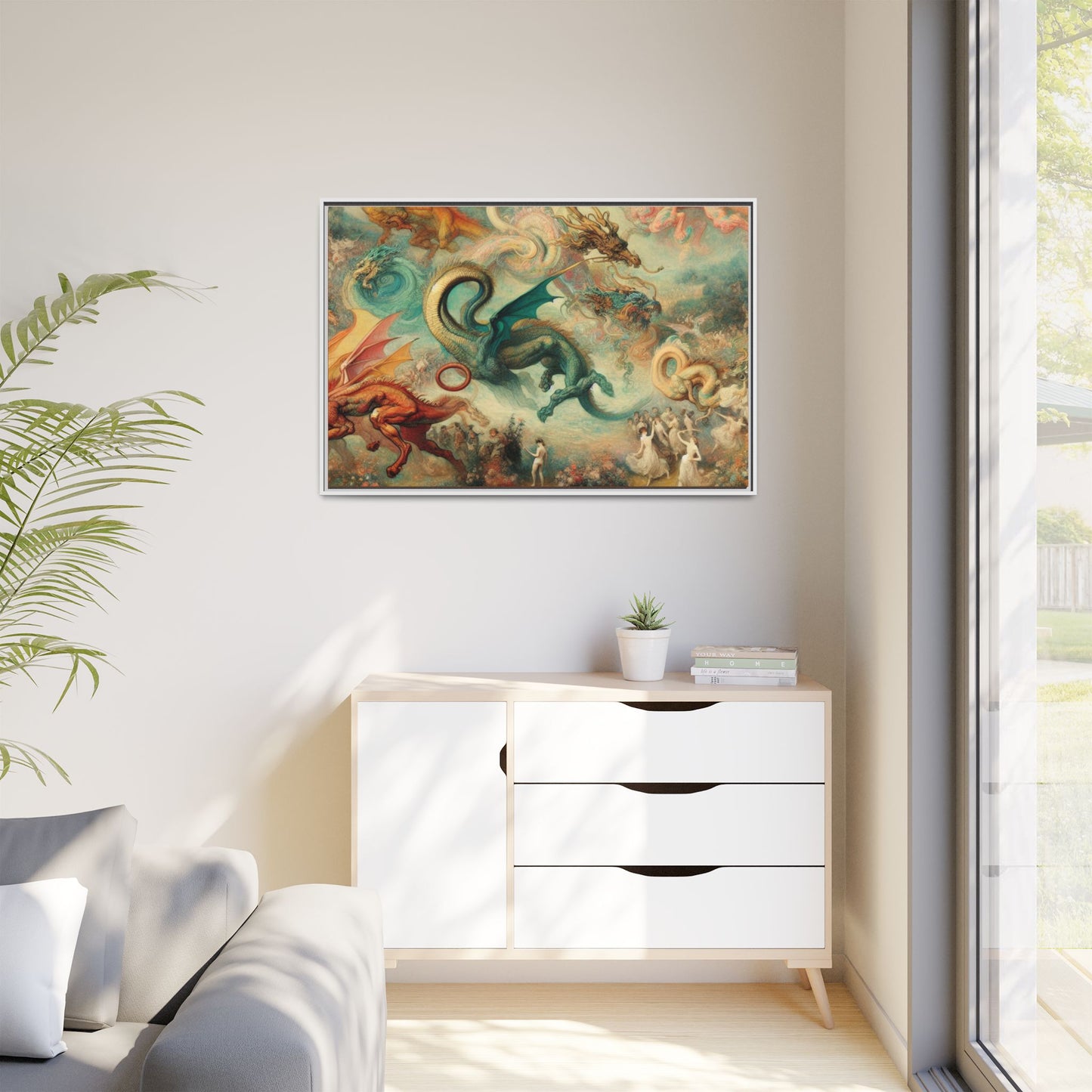 Degas Dreams of Dragons Canvas, Framed (Multi-color)