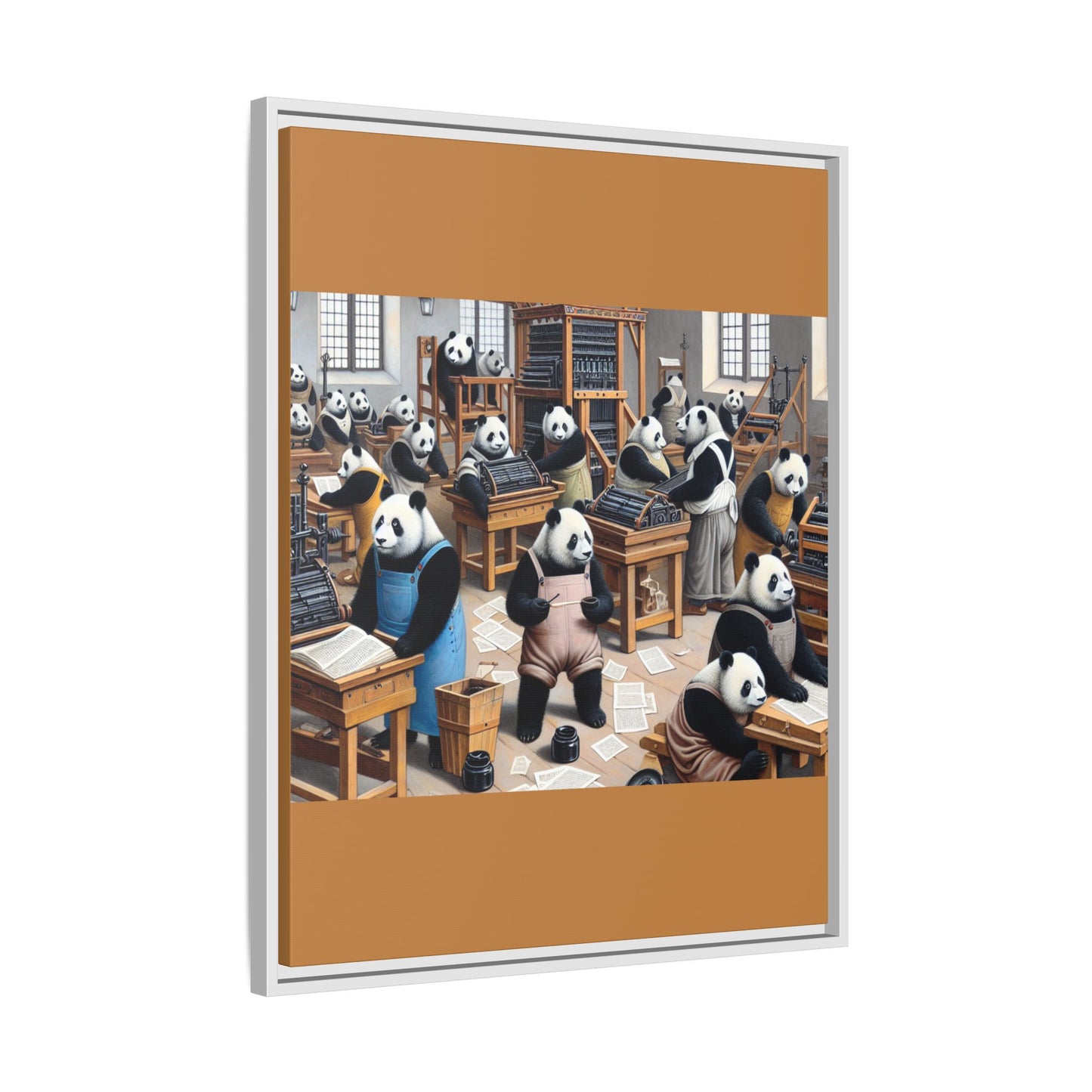 Printing Pandamonium Canvas, Framed (Multi-color)
