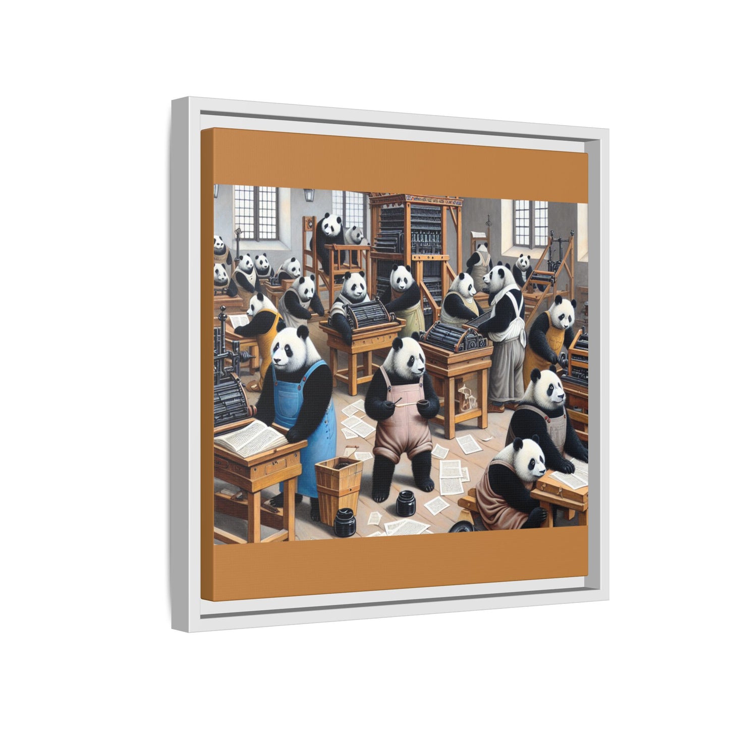 Printing Pandamonium Canvas, Framed (Multi-color)