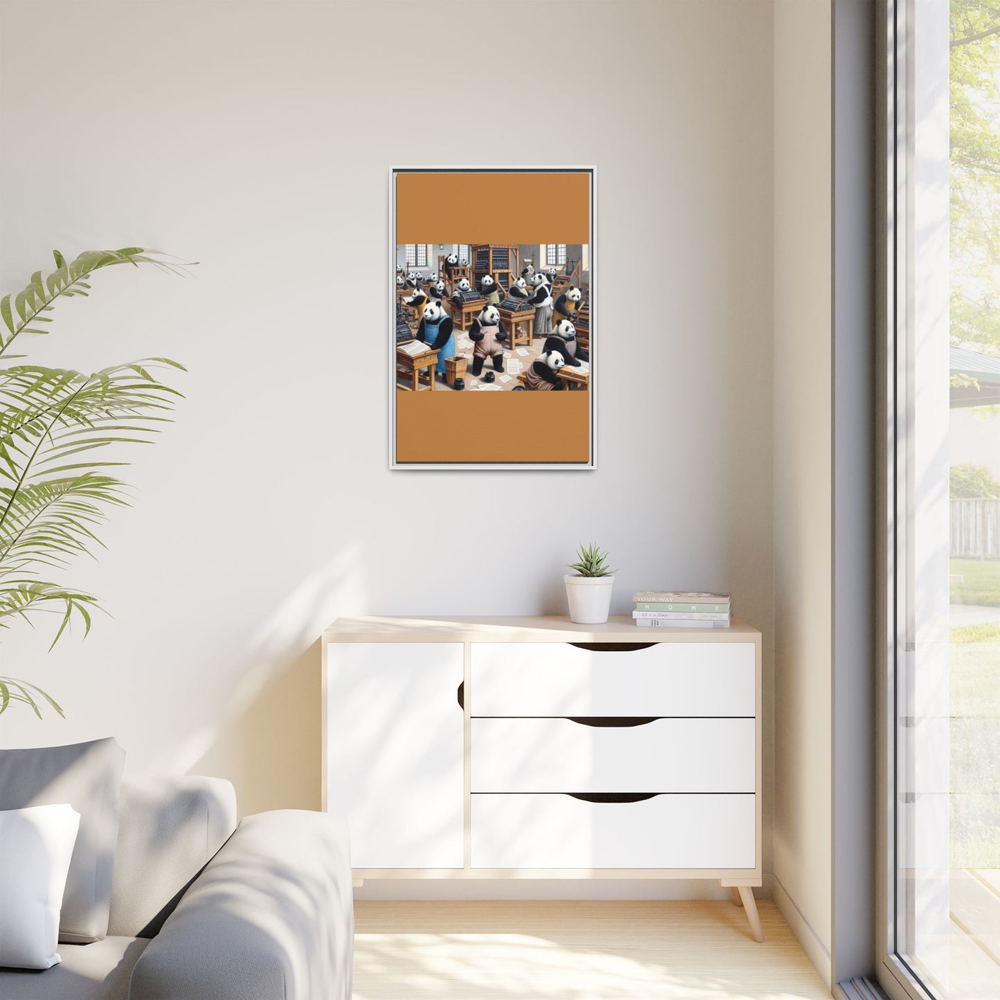 Printing Pandamonium Canvas, Framed (Multi-color)