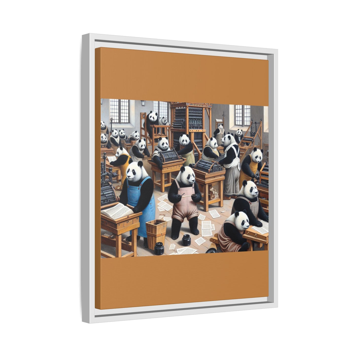 Printing Pandamonium Canvas, Framed (Multi-color)