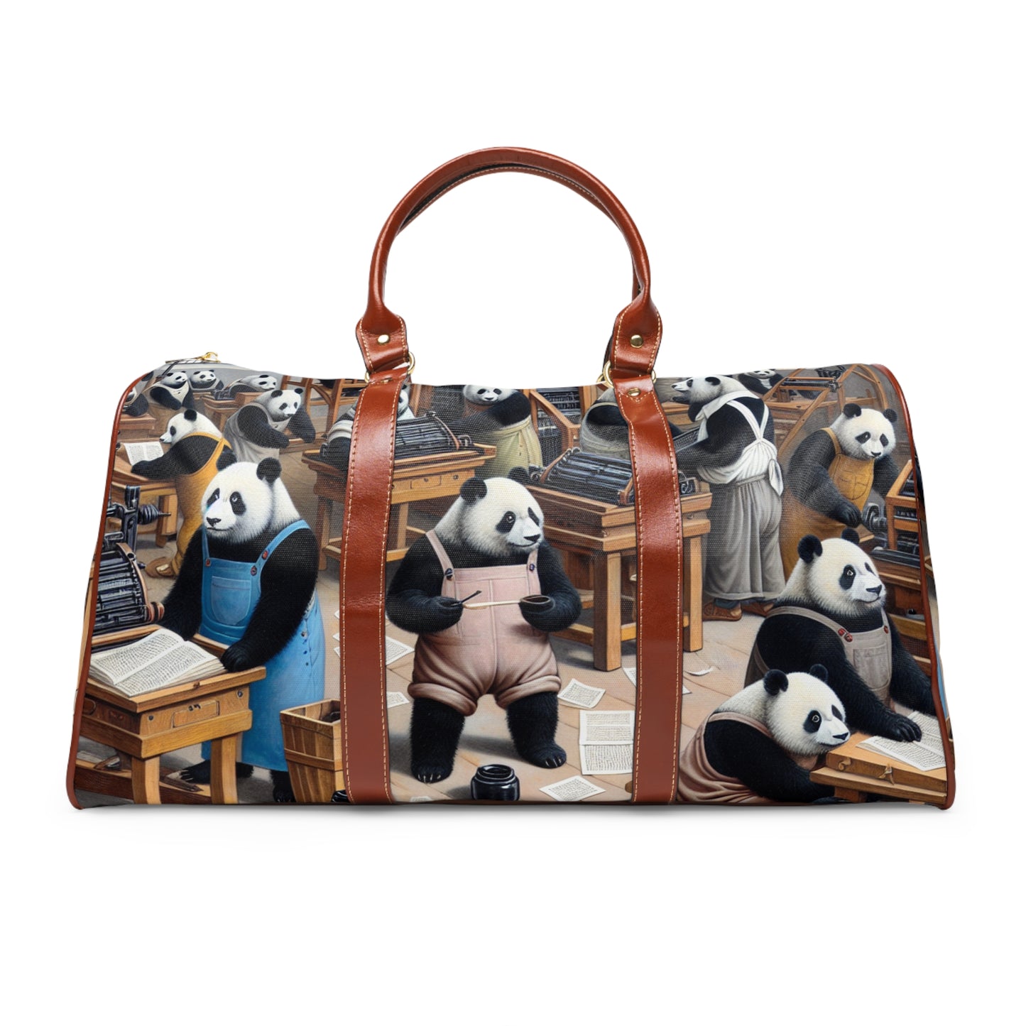 Printing Pandamonium Waterproof Travel Bag