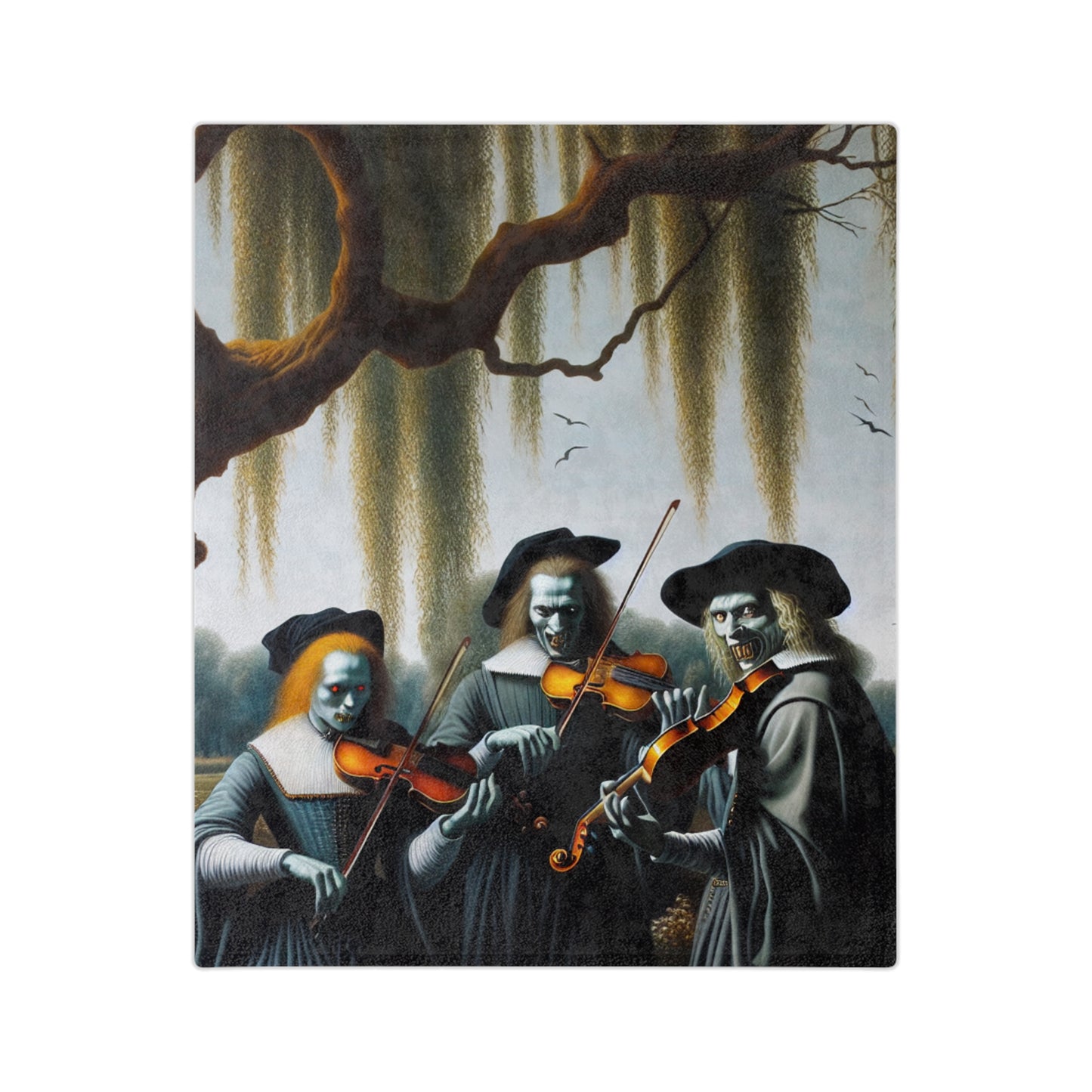 Vermeer's Vampire Violinists Velveteen Microfiber Blanket
