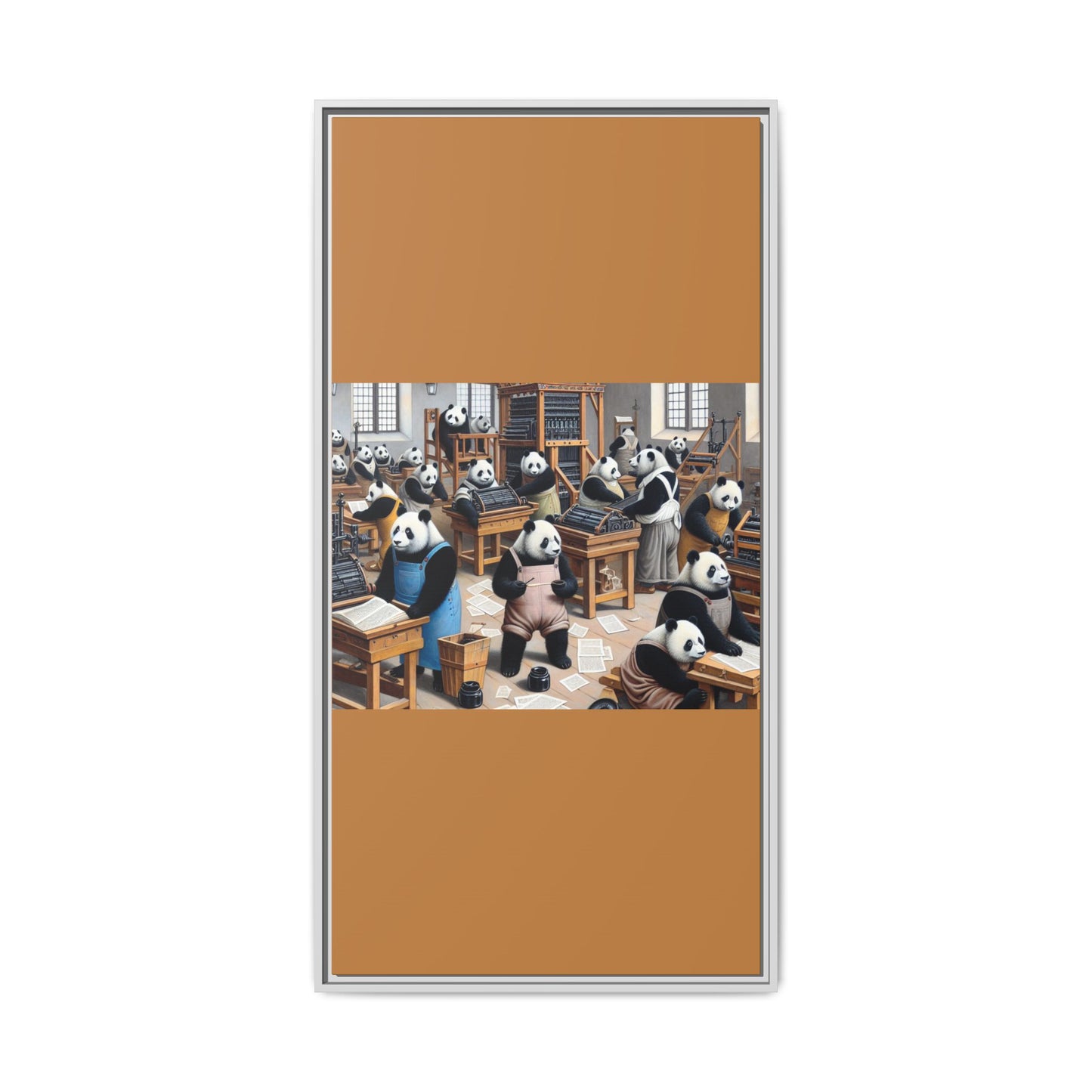 Printing Pandamonium Canvas, Framed (Multi-color)