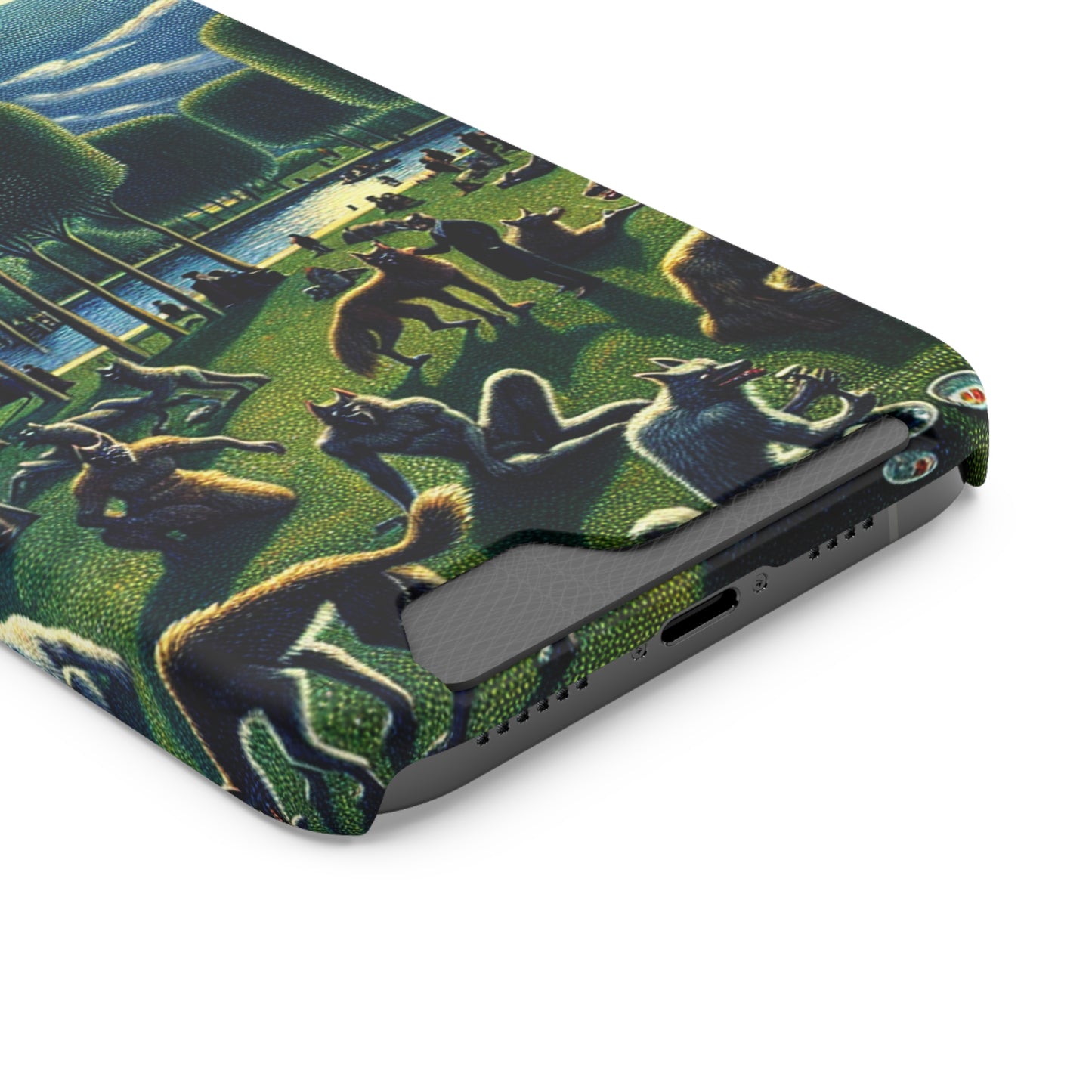 Werewolves at the Waterfront Phone Case with Card Holder - IPHONE