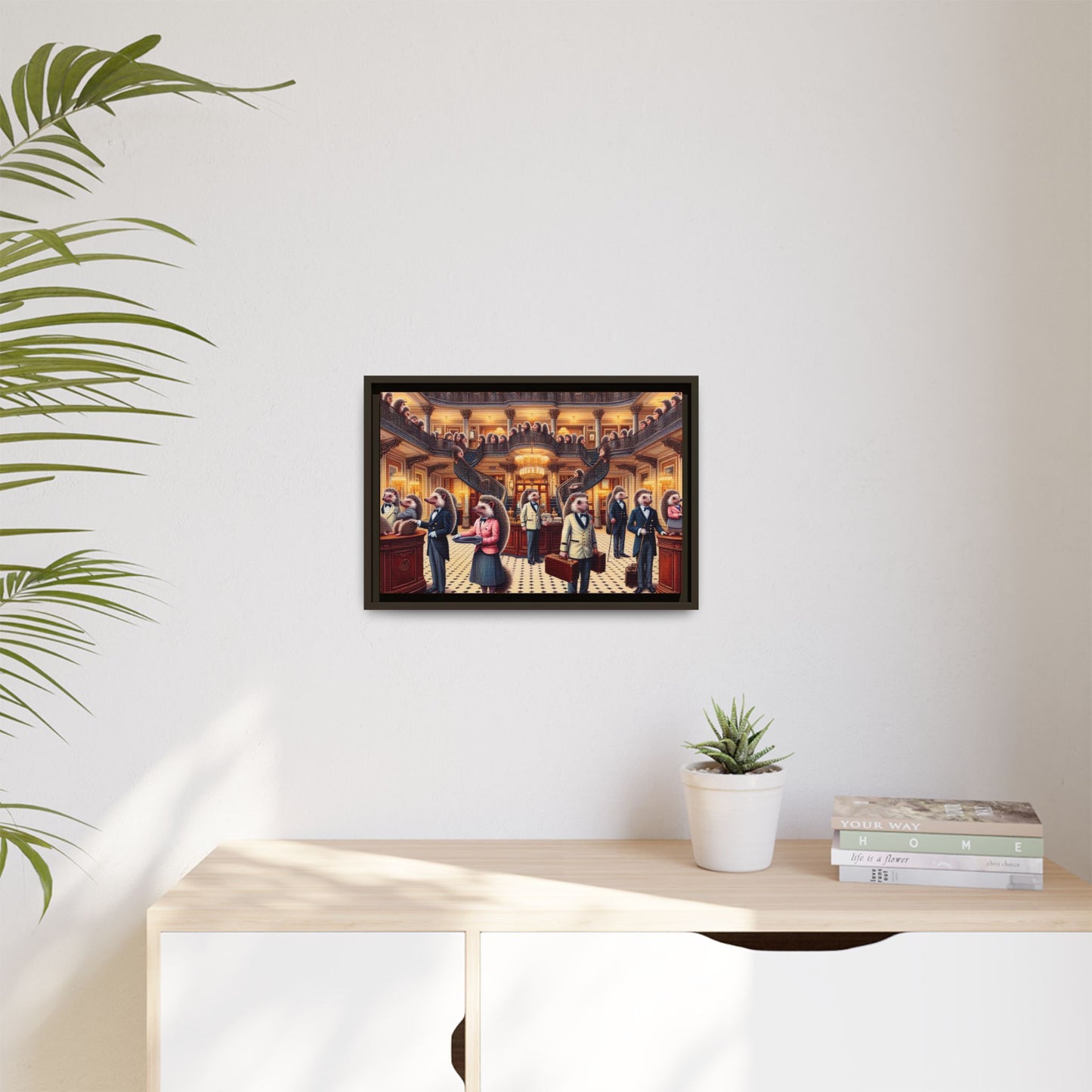 Hedgehog Hotel Canvas, Framed (Multi-color)