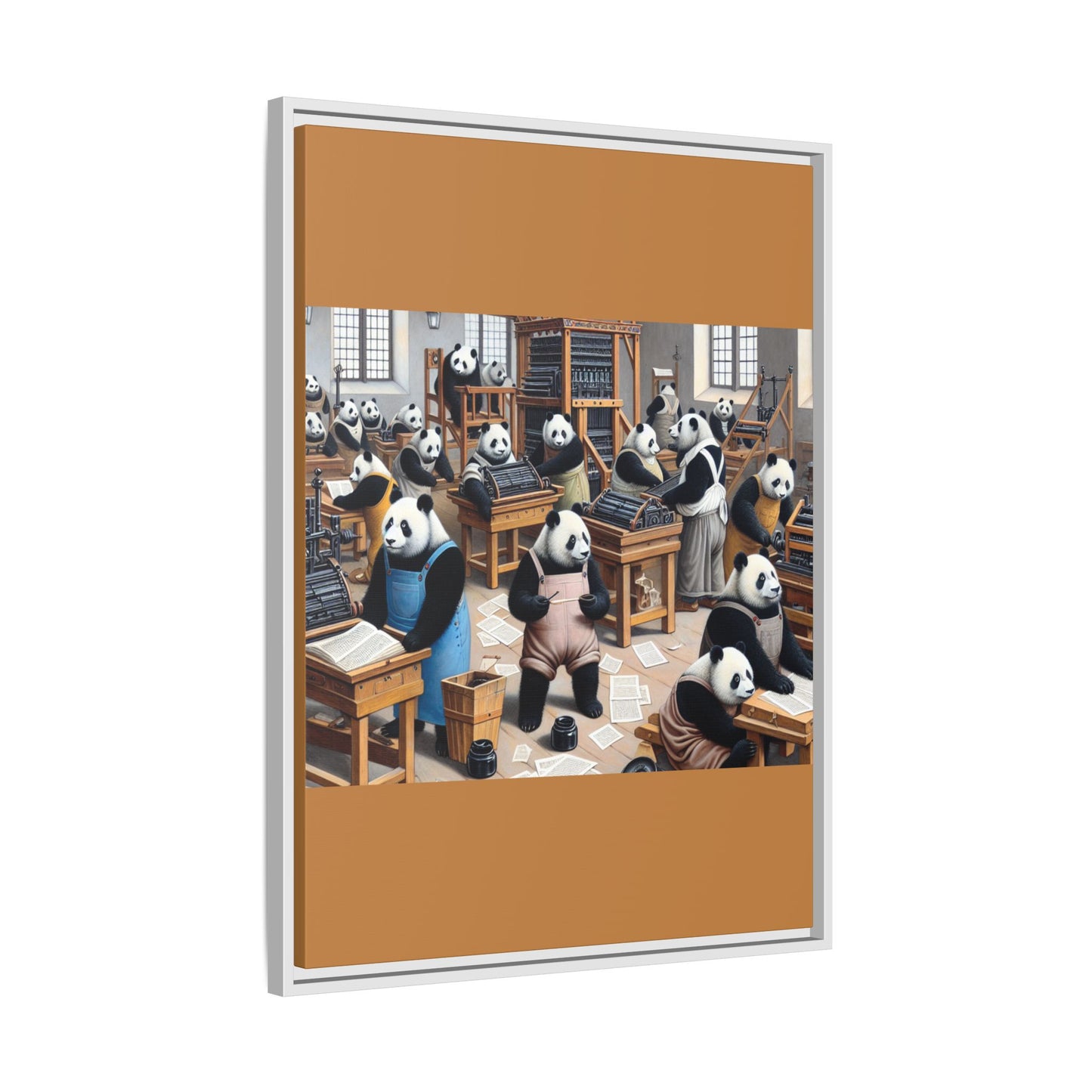 Printing Pandamonium Canvas, Framed (Multi-color)