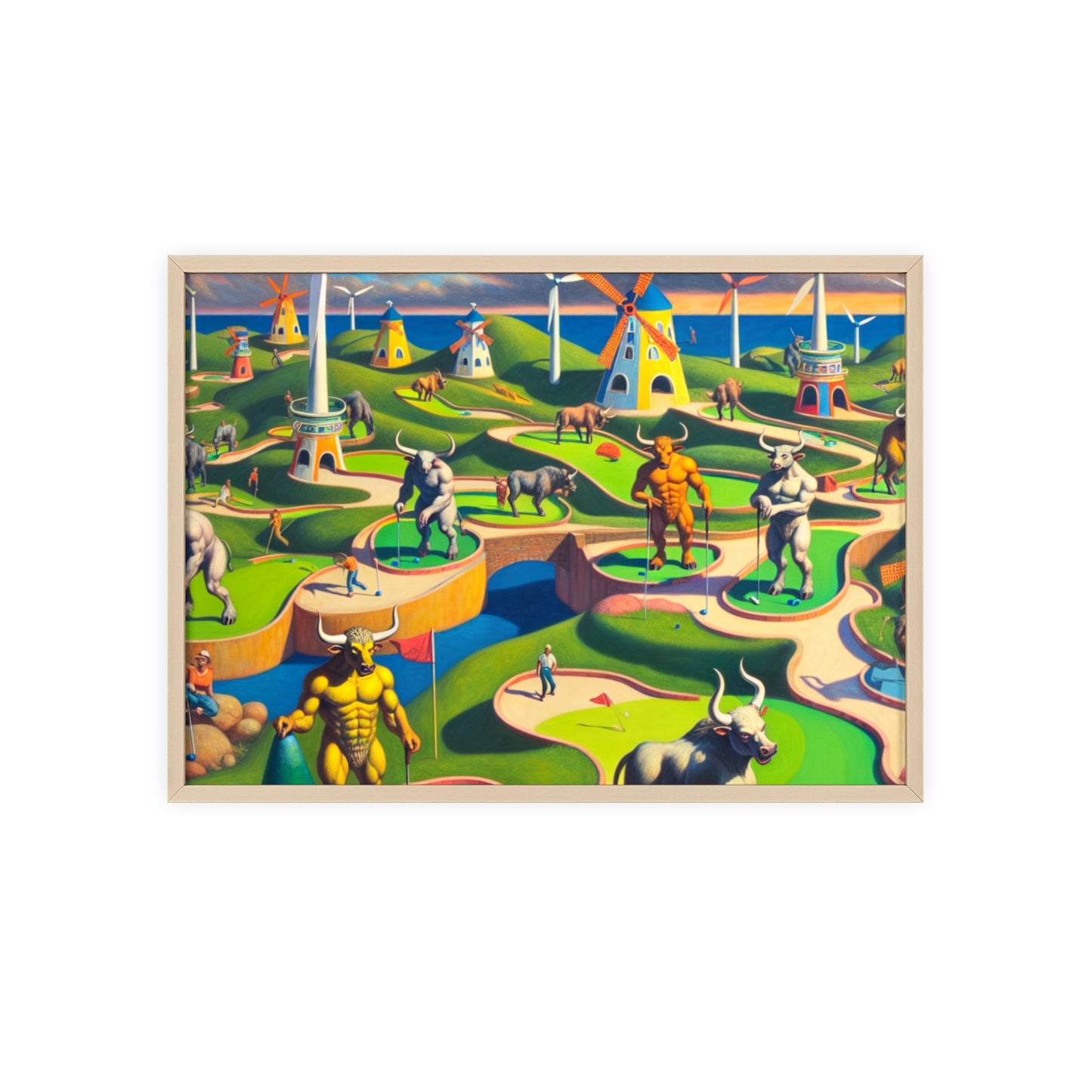 Framed Mini-taur Golf Poster