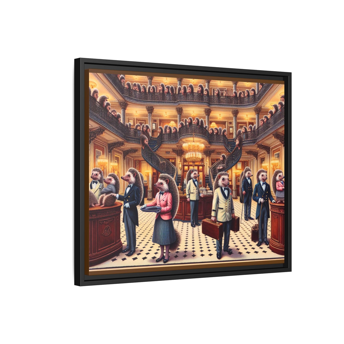 Hedgehog Hotel Canvas, Framed (Multi-color)