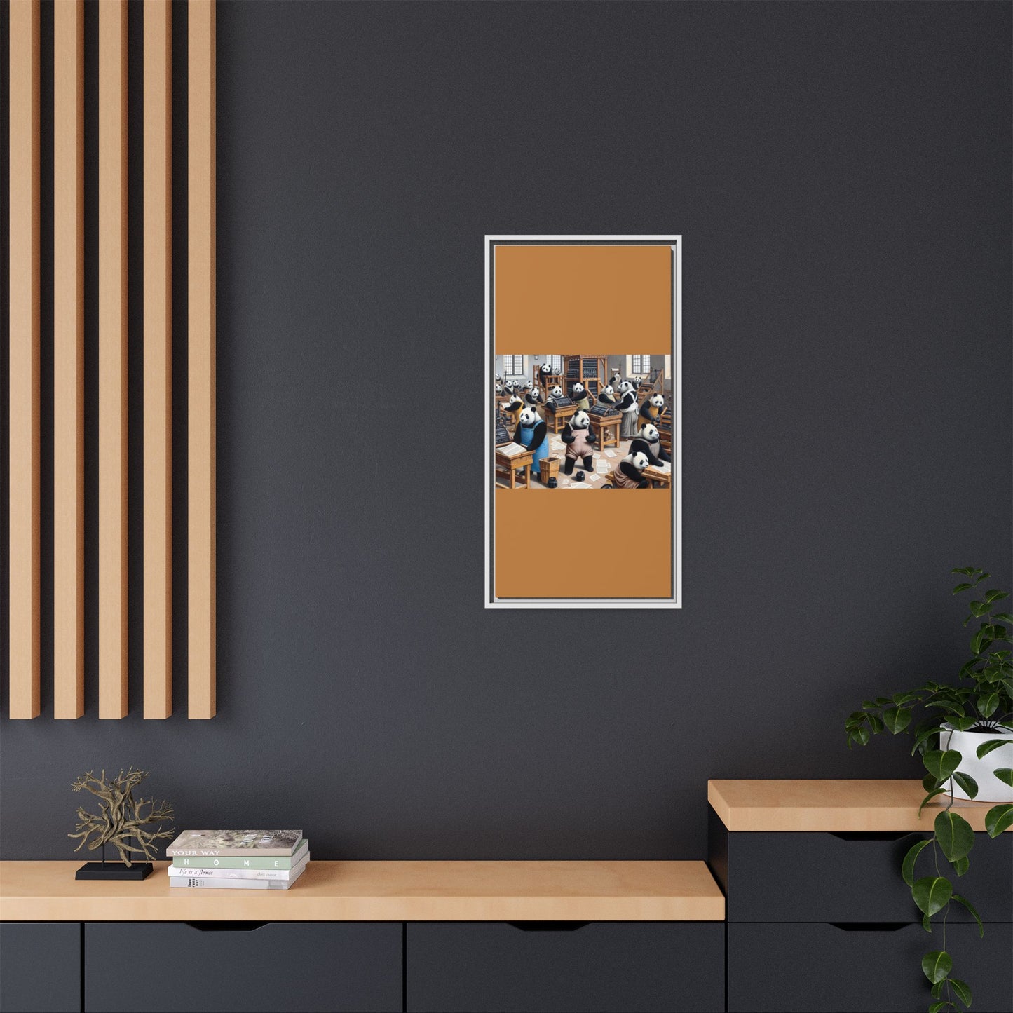 Printing Pandamonium Canvas, Framed (Multi-color)