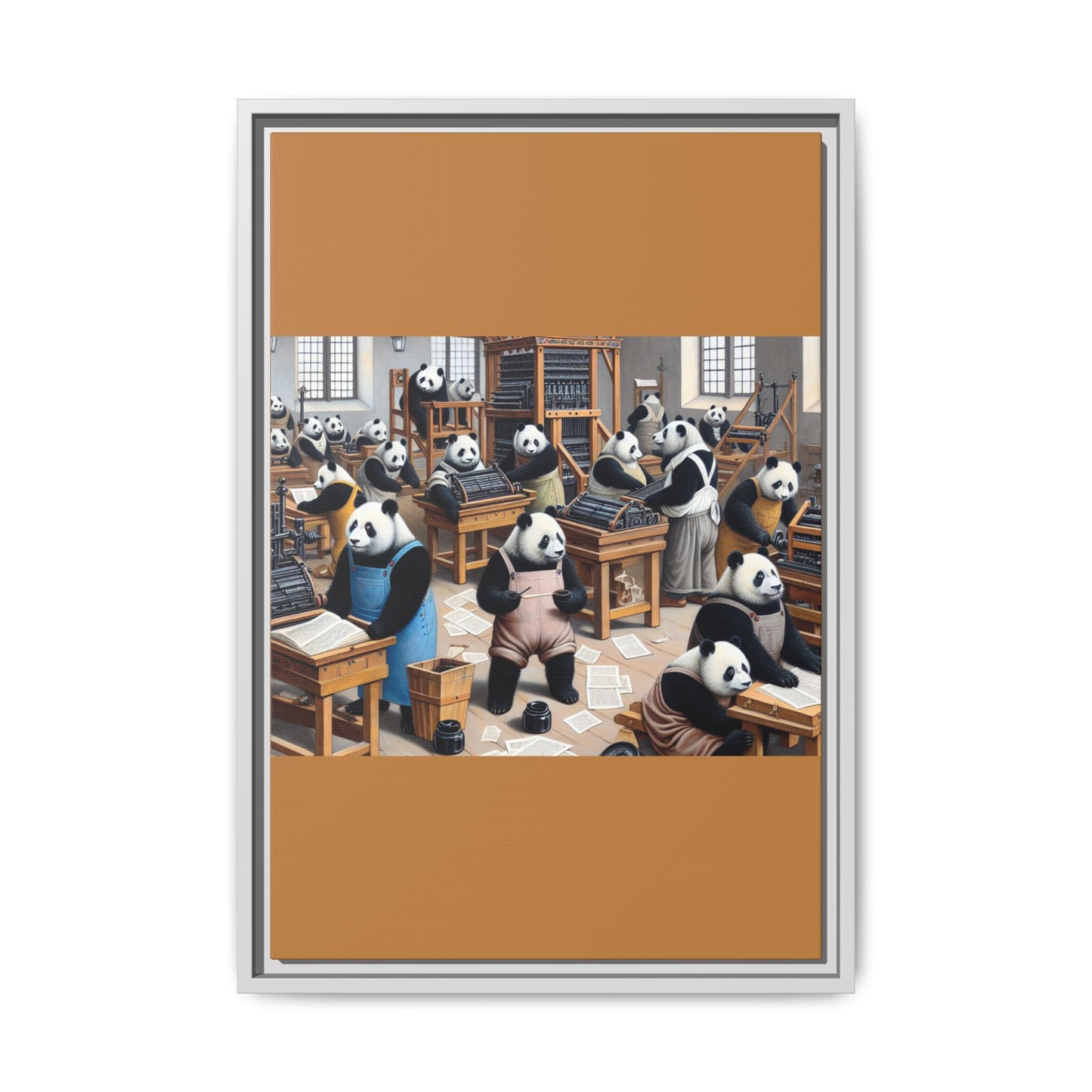 Printing Pandamonium Canvas, Framed (Multi-color)