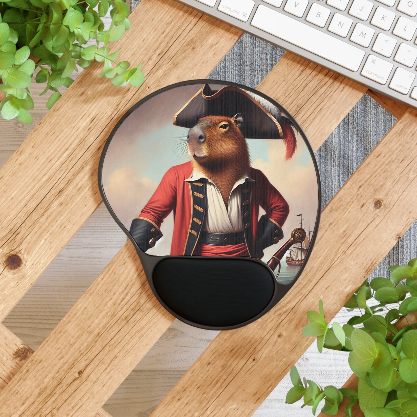 Captain Capybara Mouse Pad with Wrist Rest