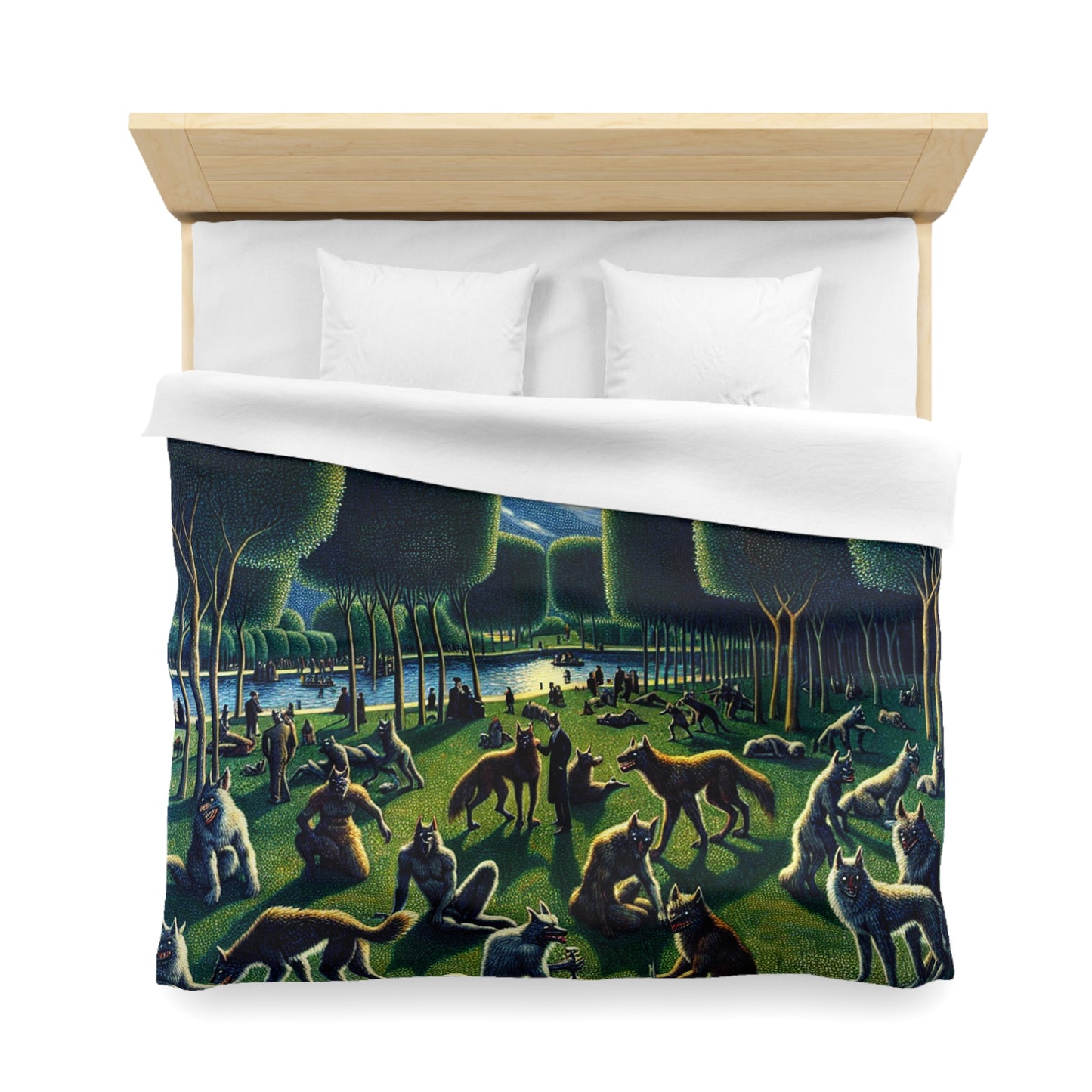Werewolves at the Waterfront Microfiber Duvet Cover
