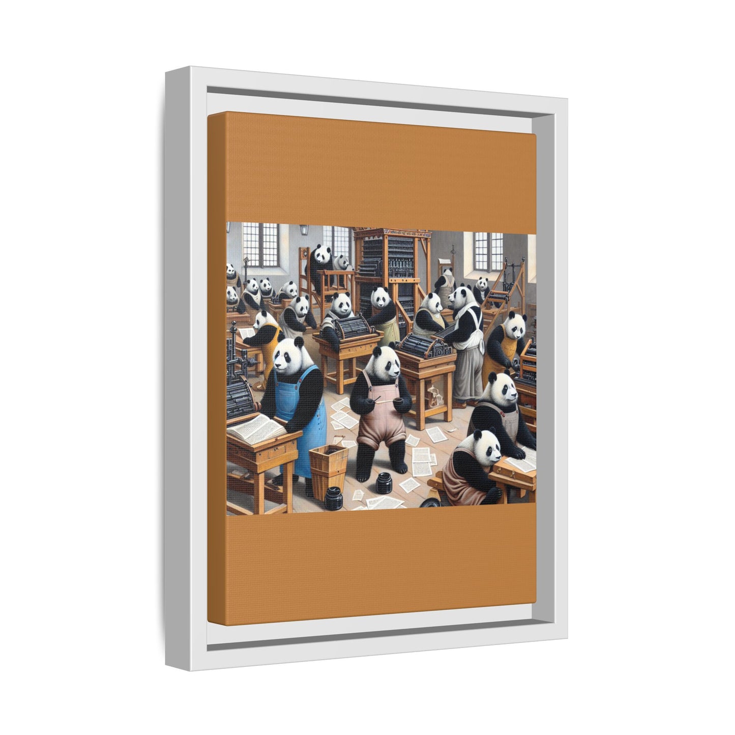 Printing Pandamonium Canvas, Framed (Multi-color)