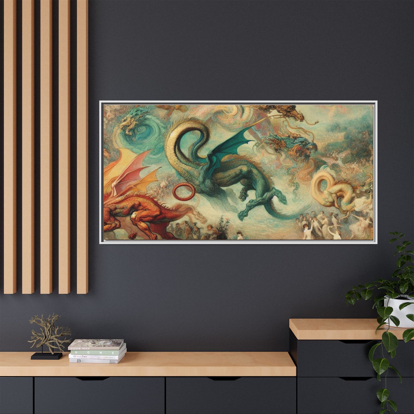 Degas Dreams of Dragons Canvas, Framed (Multi-color)