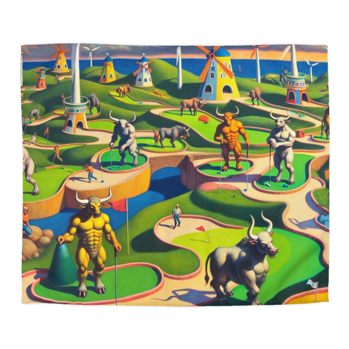 Mini-taur Golf Microfiber Duvet Cover