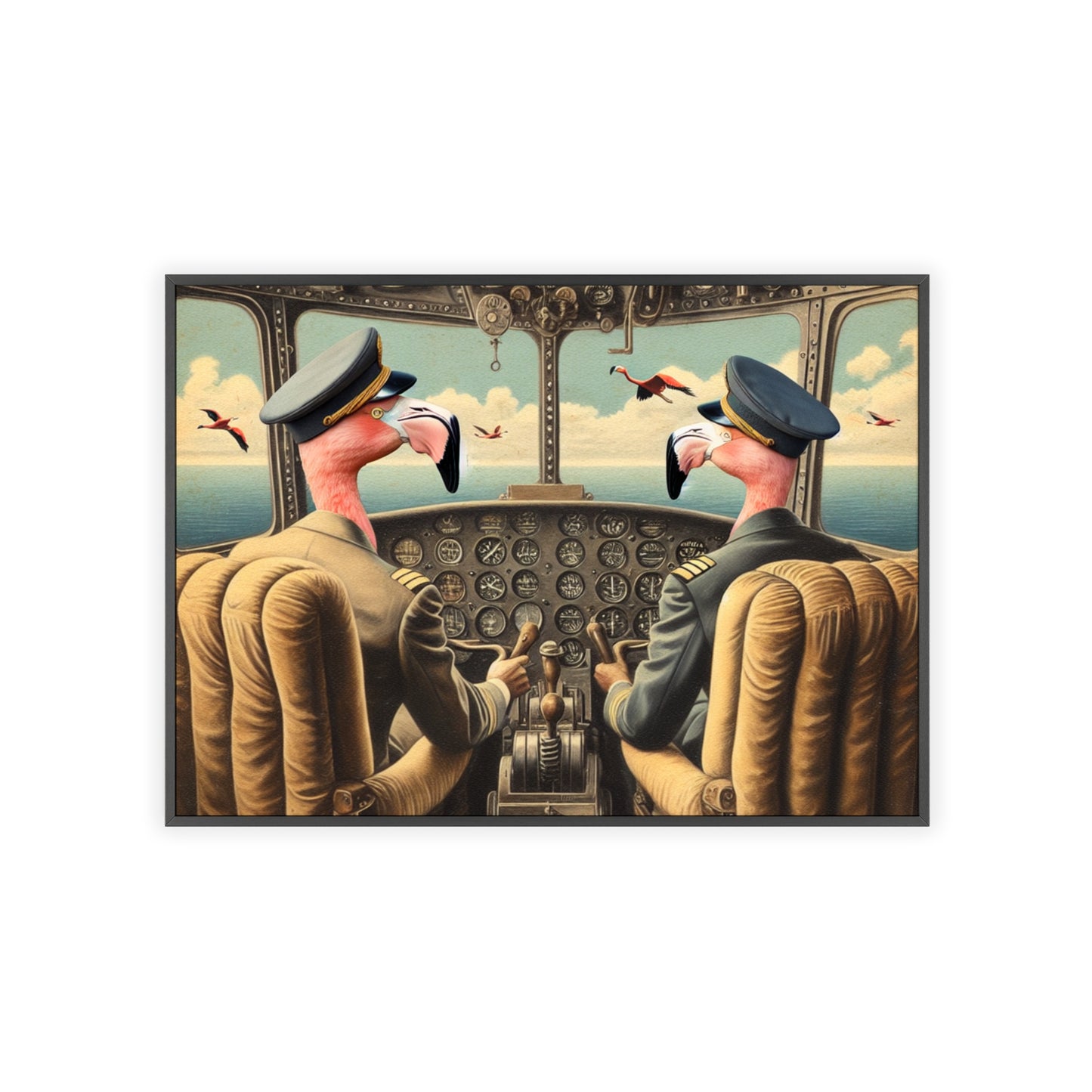 Framed Flamingo Flight Deck Poster