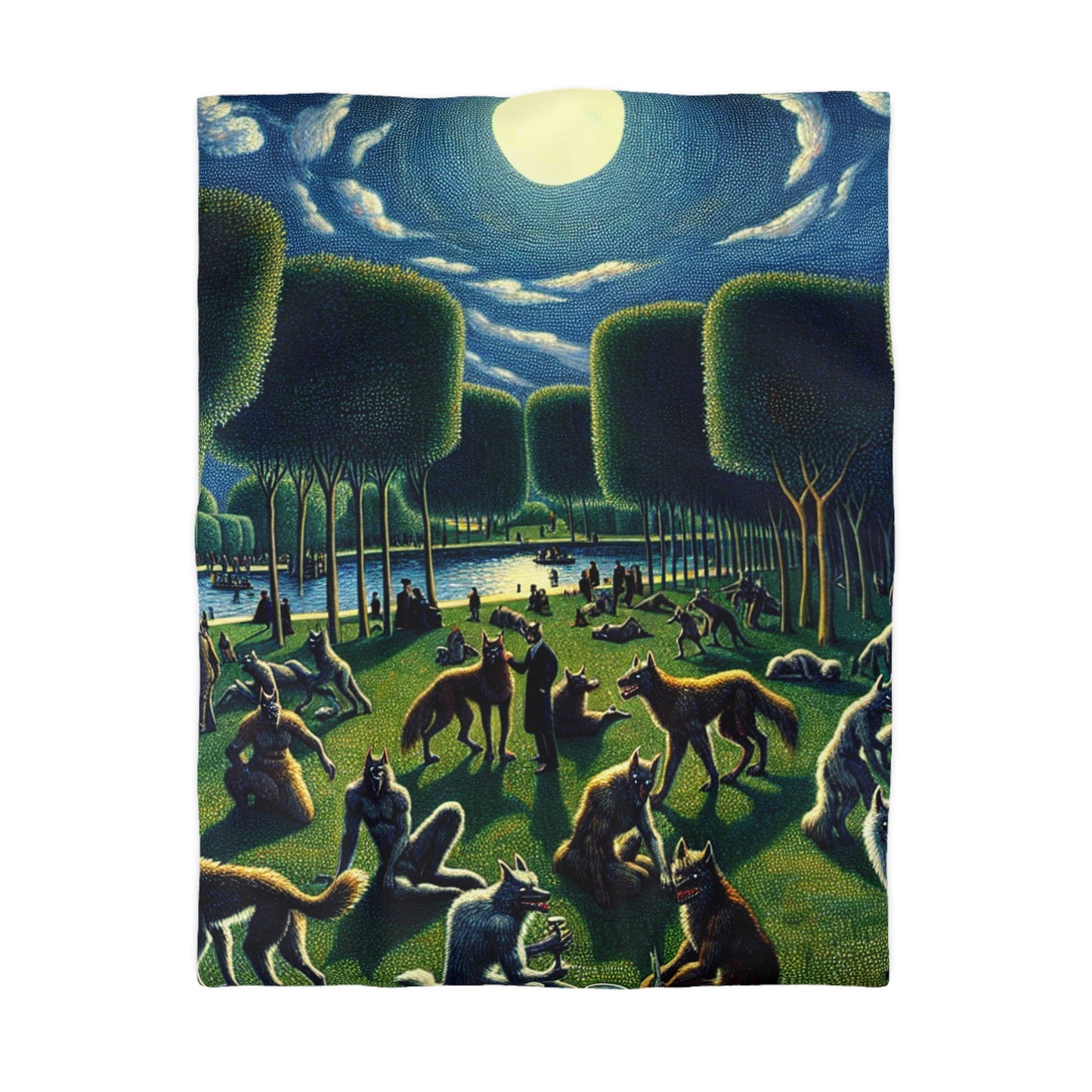 Werewolves at the Waterfront Microfiber Duvet Cover