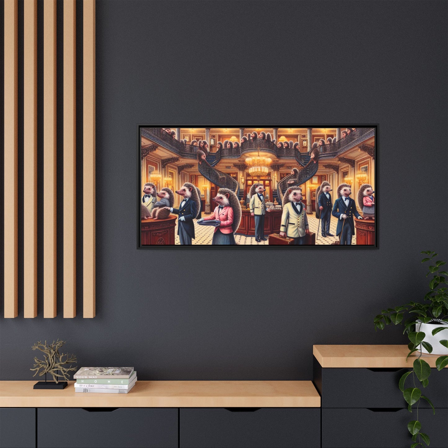 Hedgehog Hotel Canvas, Framed (Multi-color)