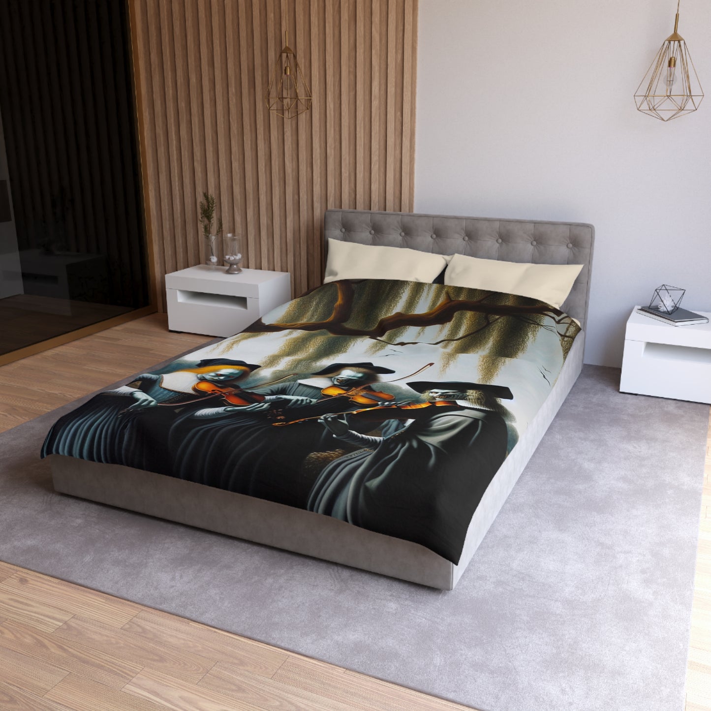 Vermeer's Vampire Violinists Microfiber Duvet Cover