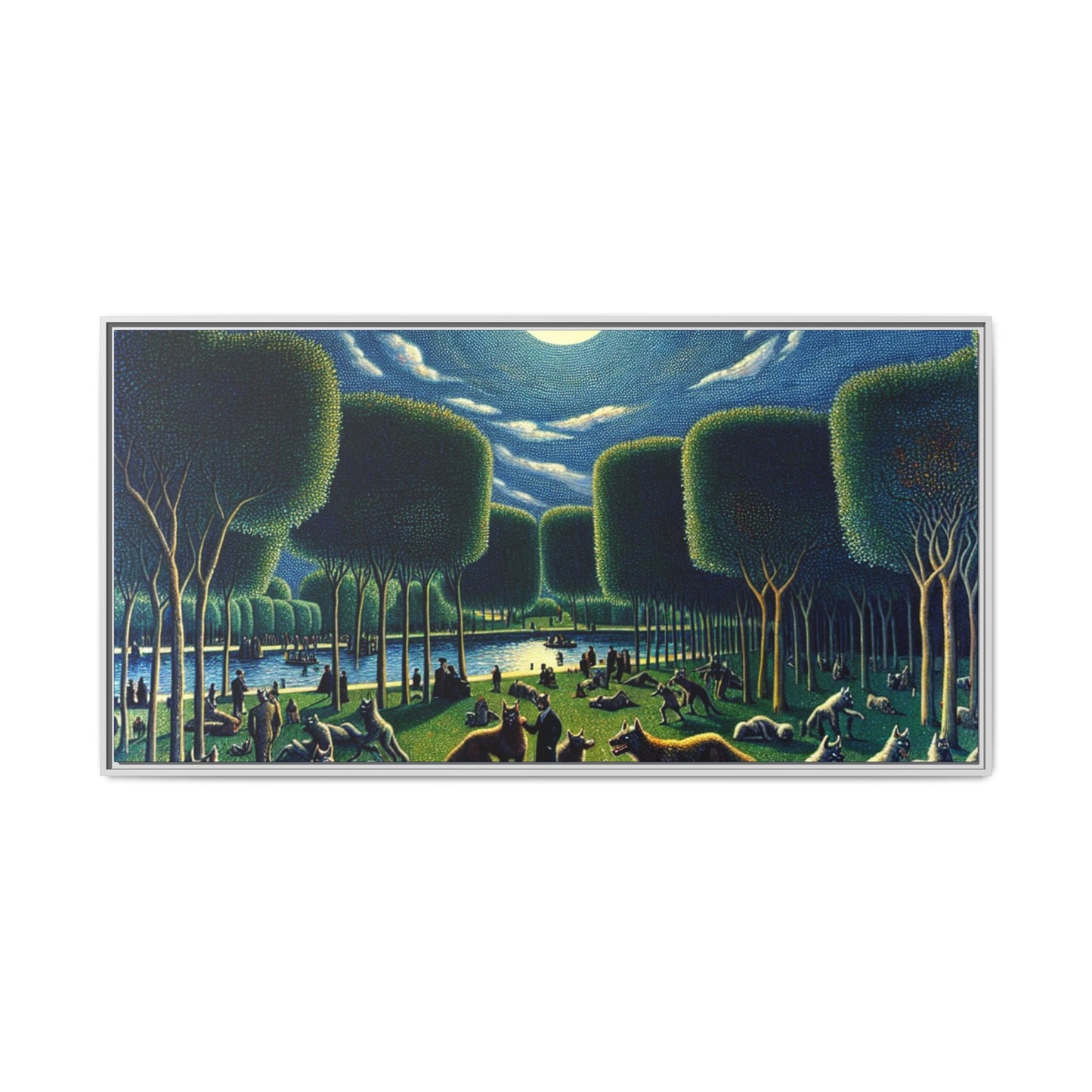 Werewolves at the Waterfront Canvas, Framed (Multi-color)