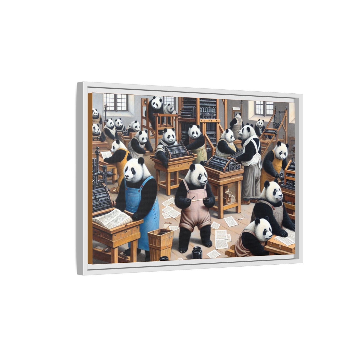 Printing Pandamonium Canvas, Framed (Multi-color)