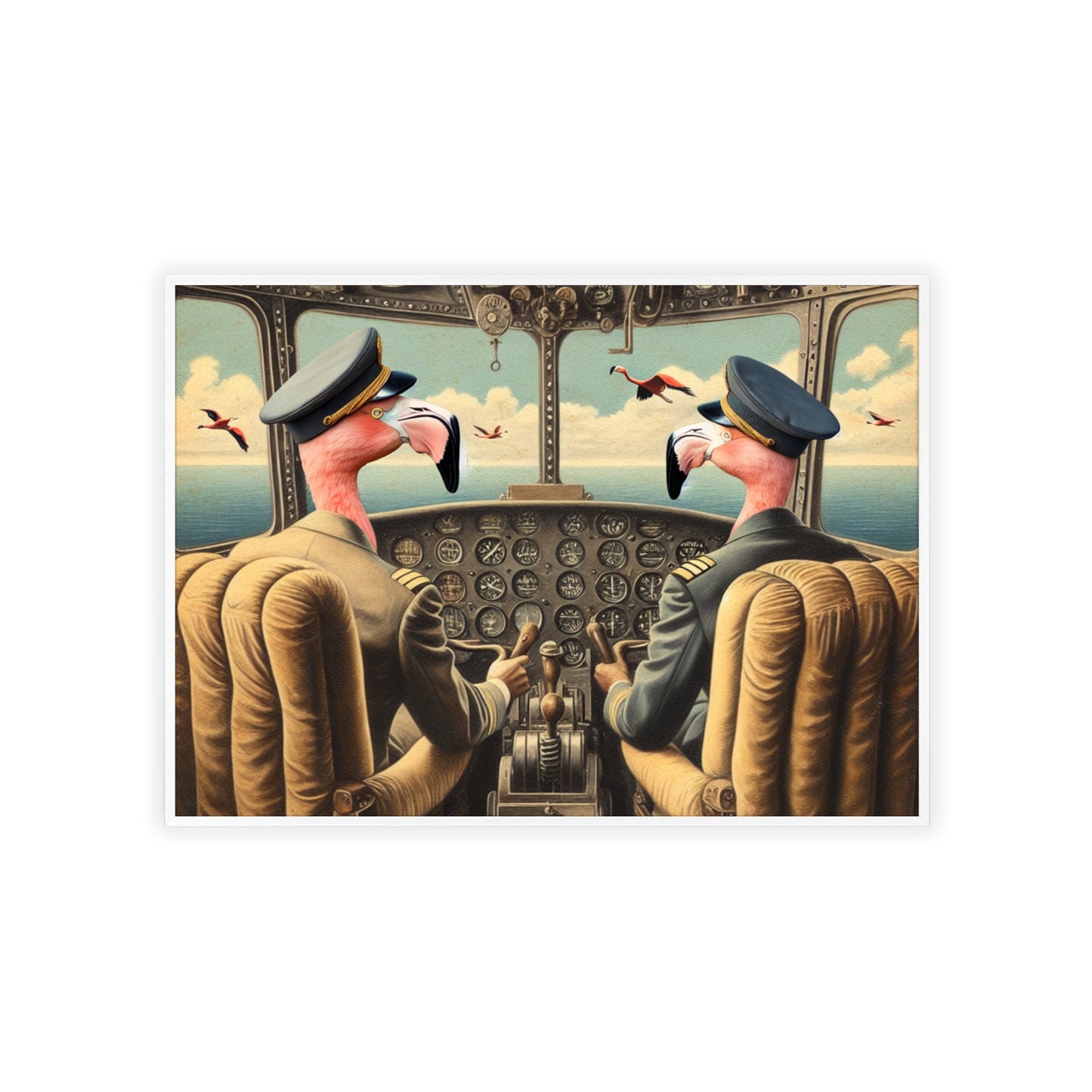 Framed Flamingo Flight Deck Poster