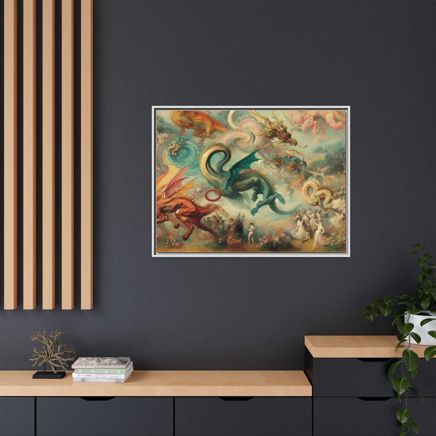 Degas Dreams of Dragons Canvas, Framed (Multi-color)