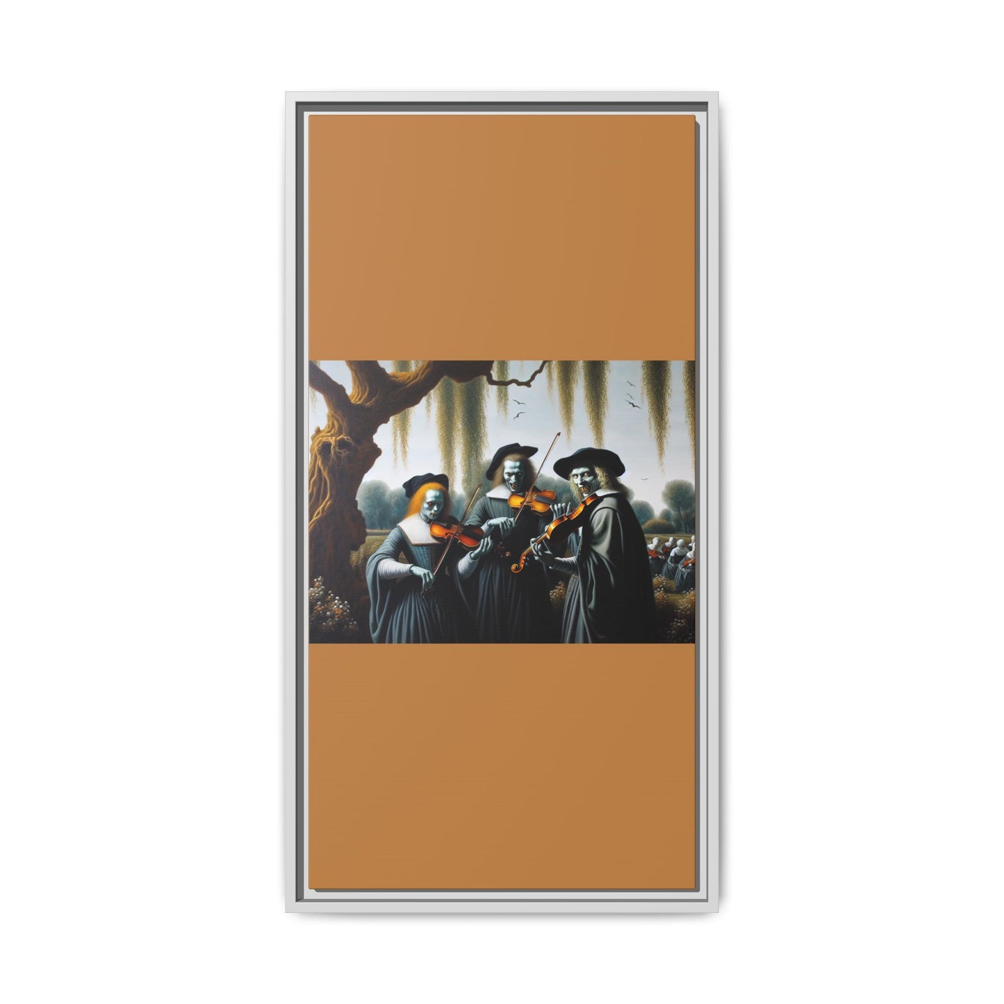 Vermeer's Vampire Violinists Canvas, Framed (Multi-color)