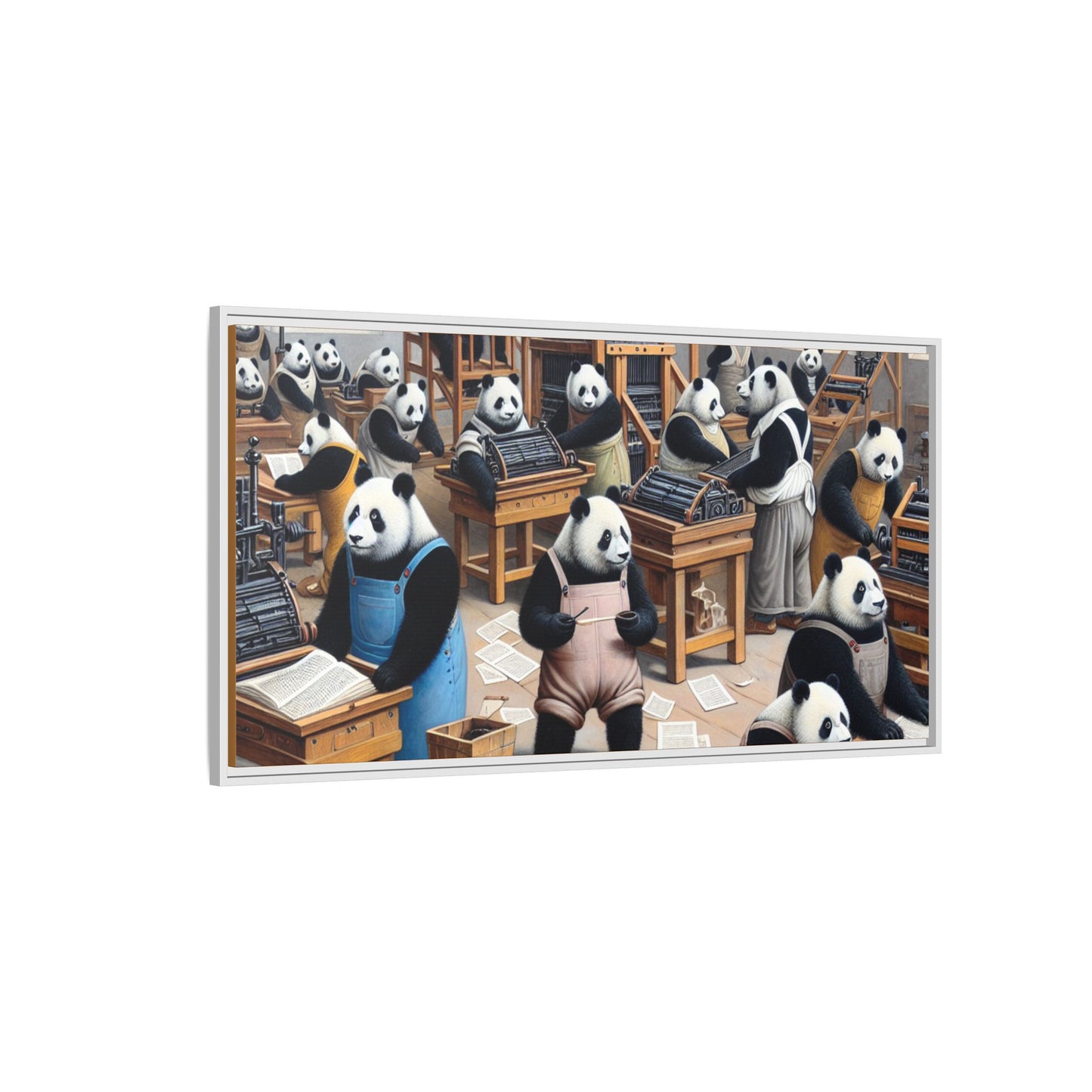 Printing Pandamonium Canvas, Framed (Multi-color)