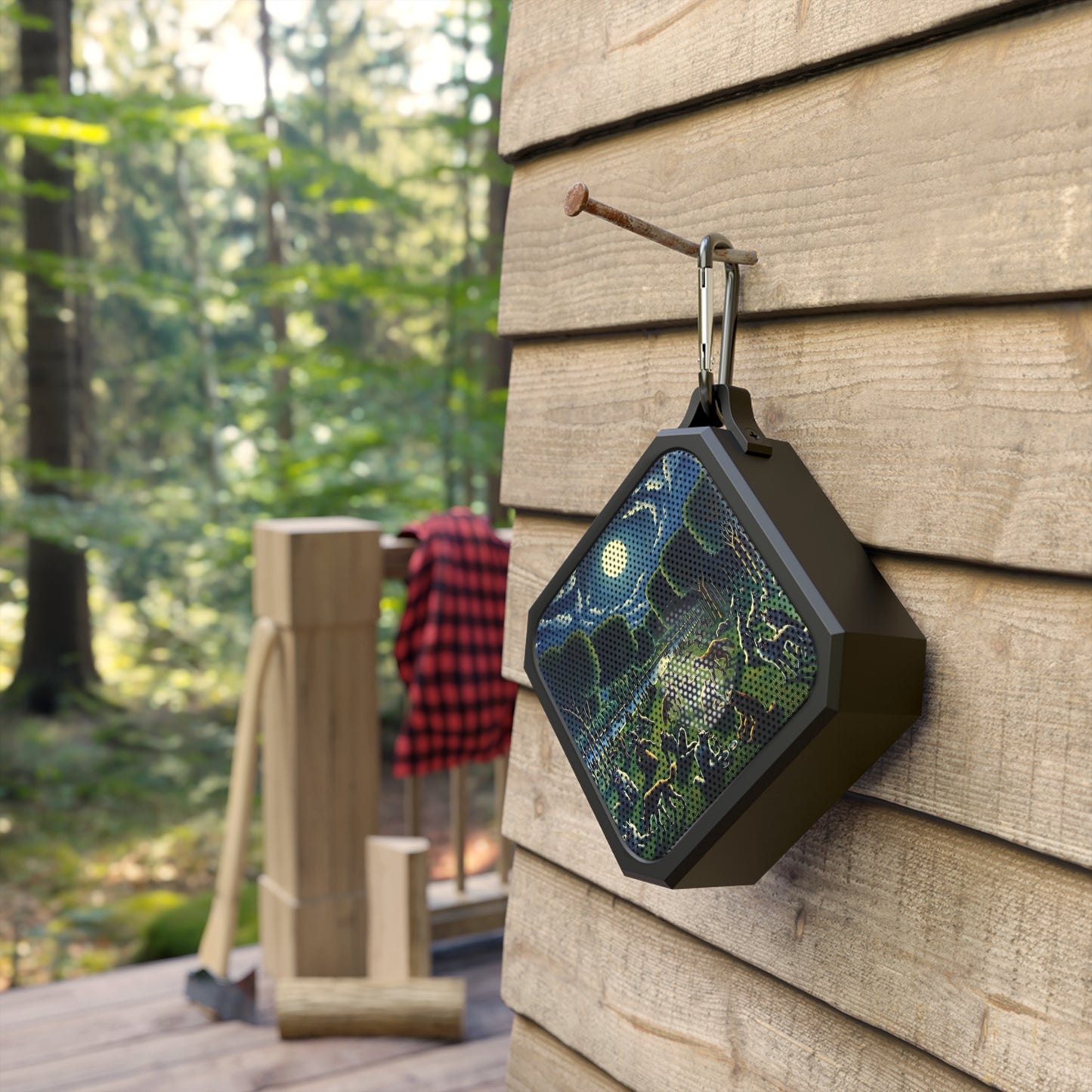 Outdoor Bluetooth Speaker with Werewolves at the Waterfront Design