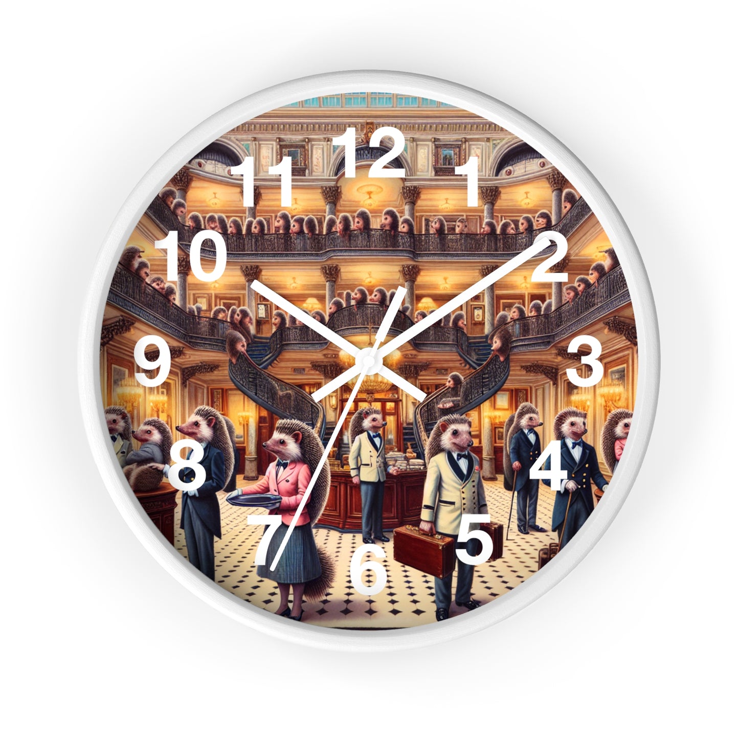 Hedgehog Hotel Wall Clock