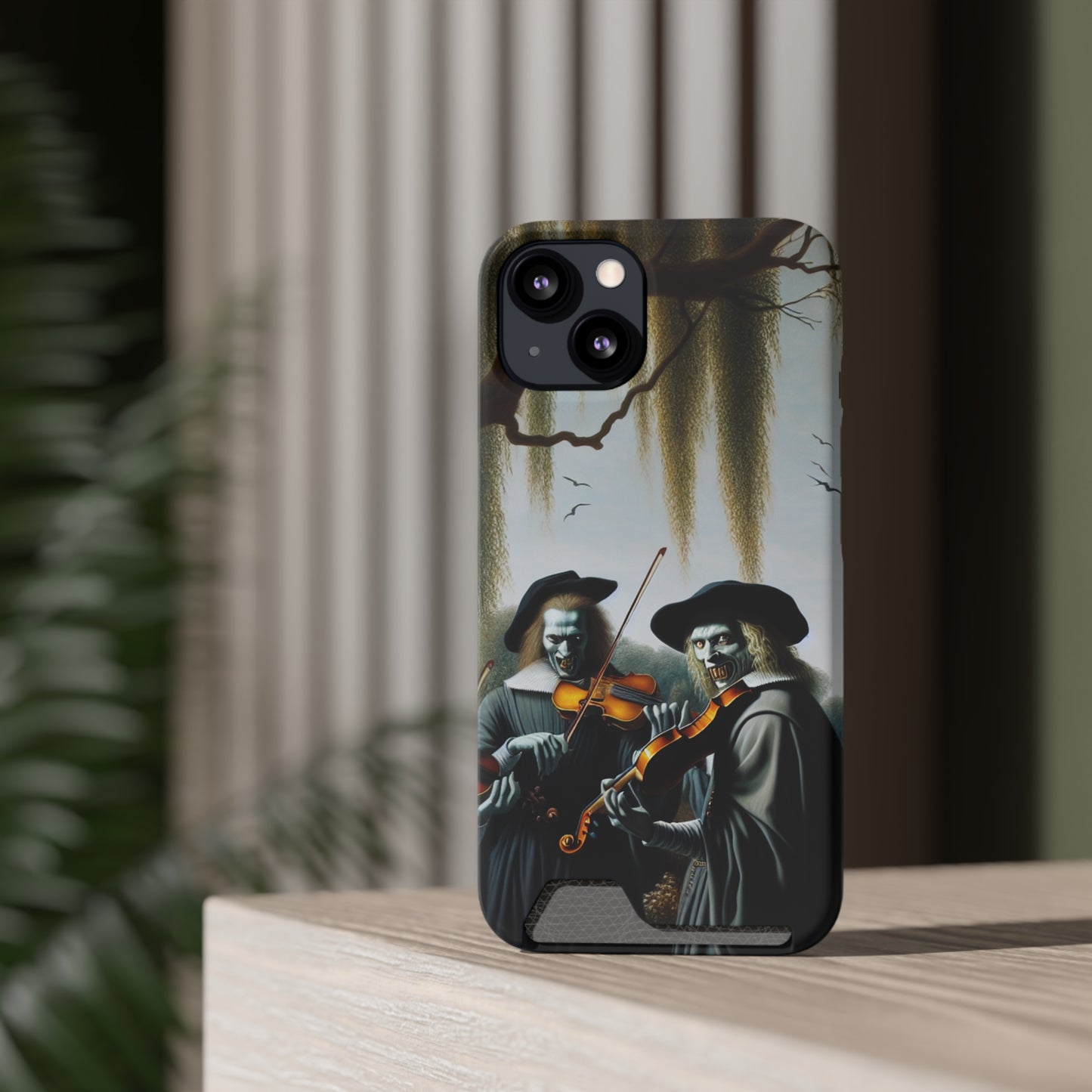 Vermeer's Vampire Violinists Phone Case with Card Holder - IPHONE