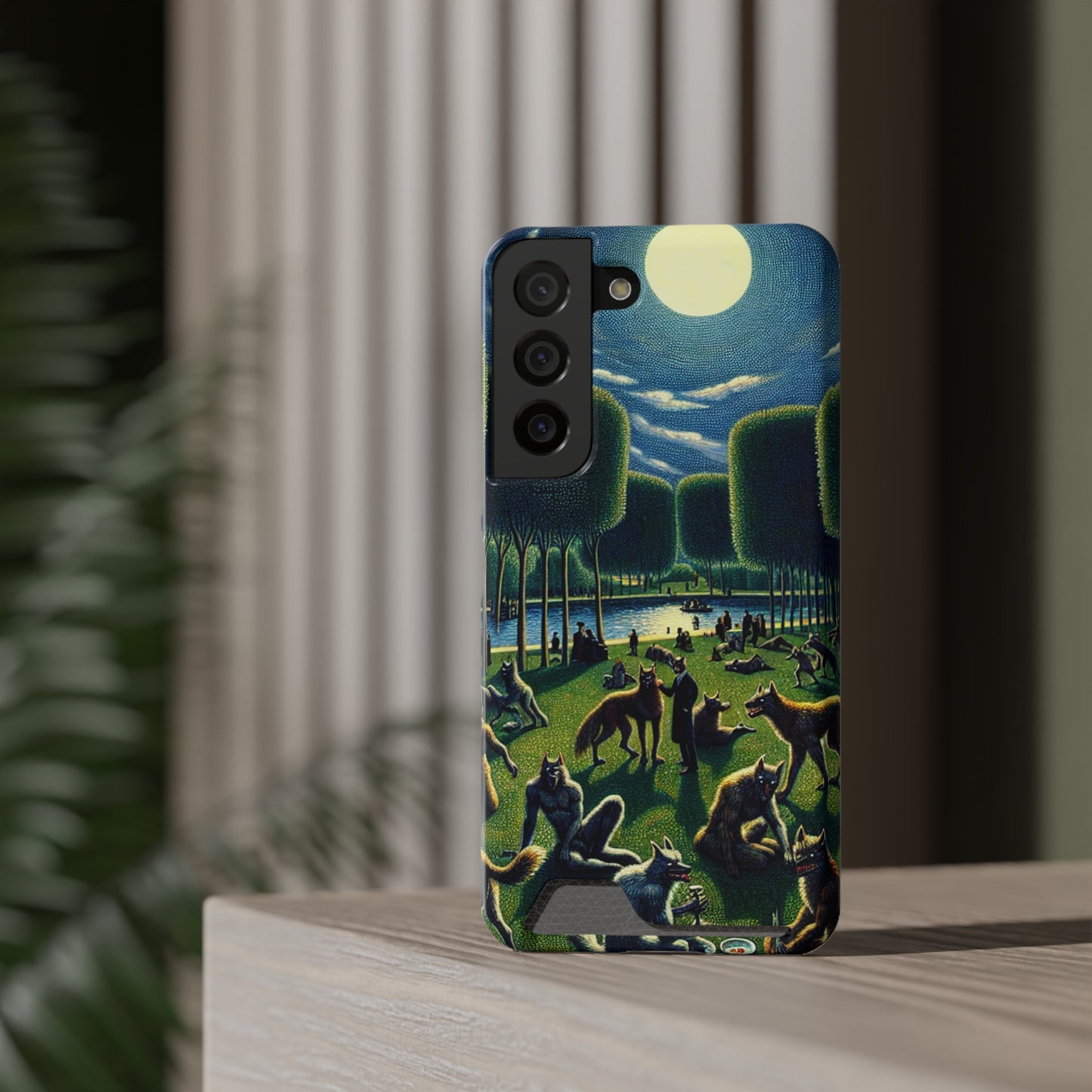 Werewolves at the Waterfront Phone Case with Card Holder - GALAXY