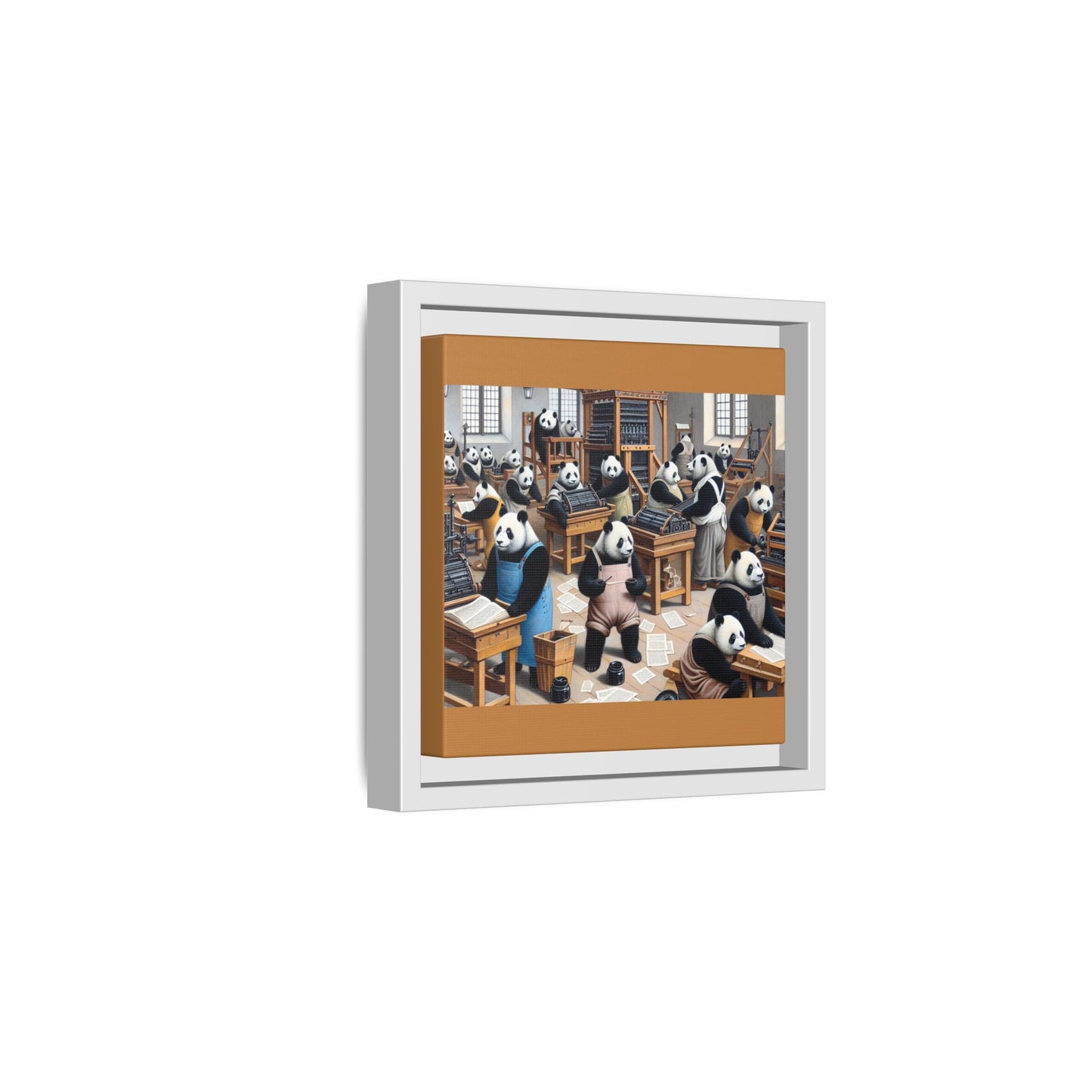 Printing Pandamonium Canvas, Framed (Multi-color)