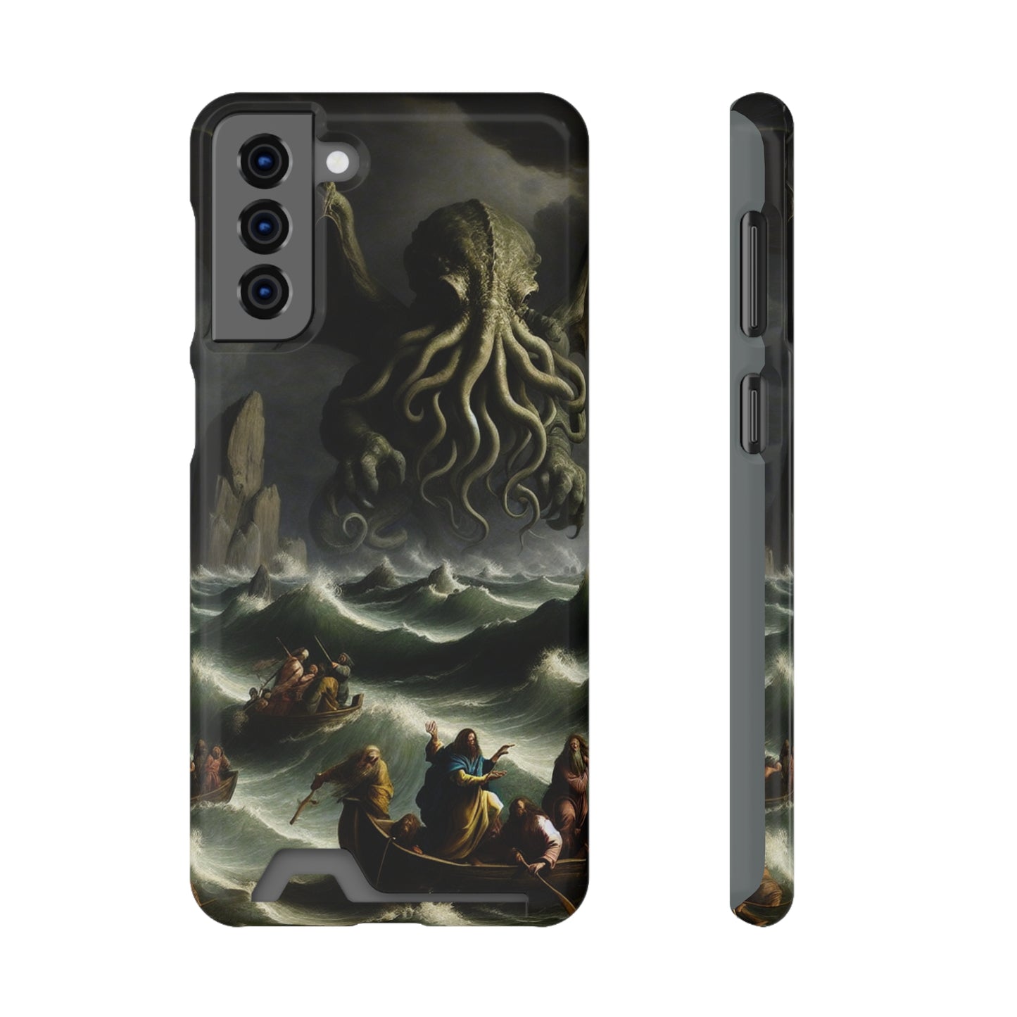Cthulhu in the Storm Phone Case with Card Holder - GALAXY
