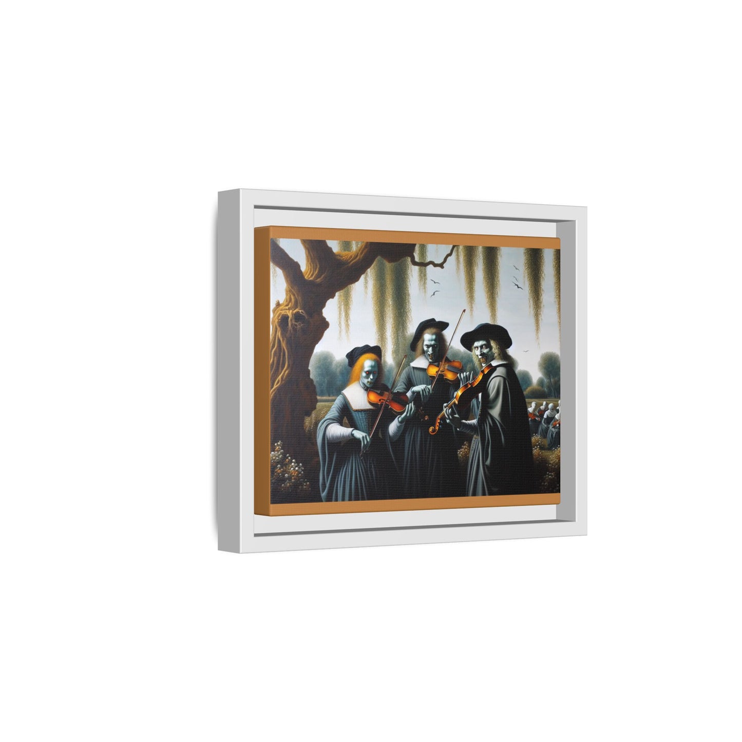 Vermeer's Vampire Violinists Canvas, Framed (Multi-color)