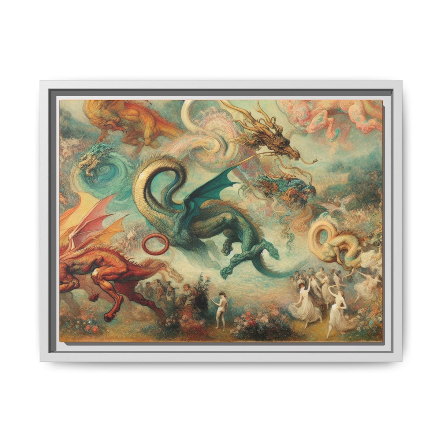 Degas Dreams of Dragons Canvas, Framed (Multi-color)