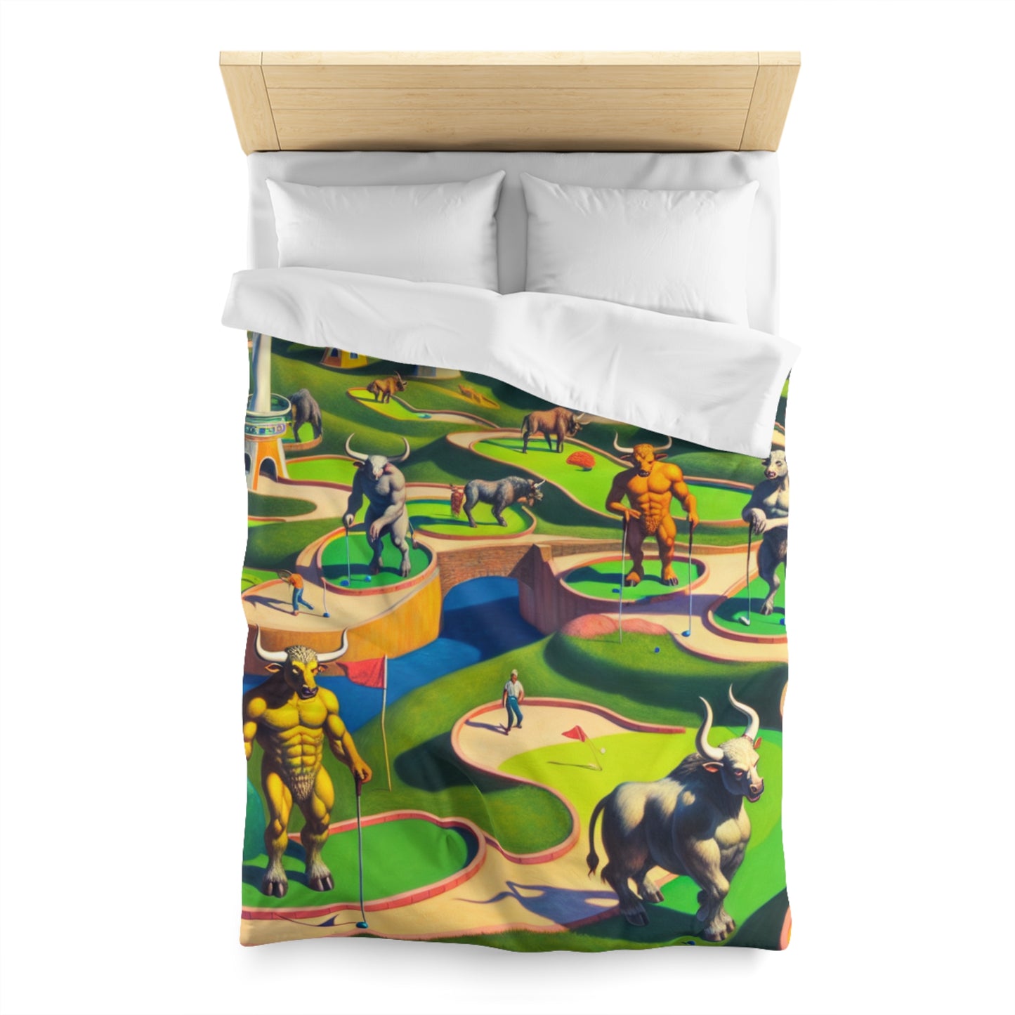 Mini-taur Golf Microfiber Duvet Cover