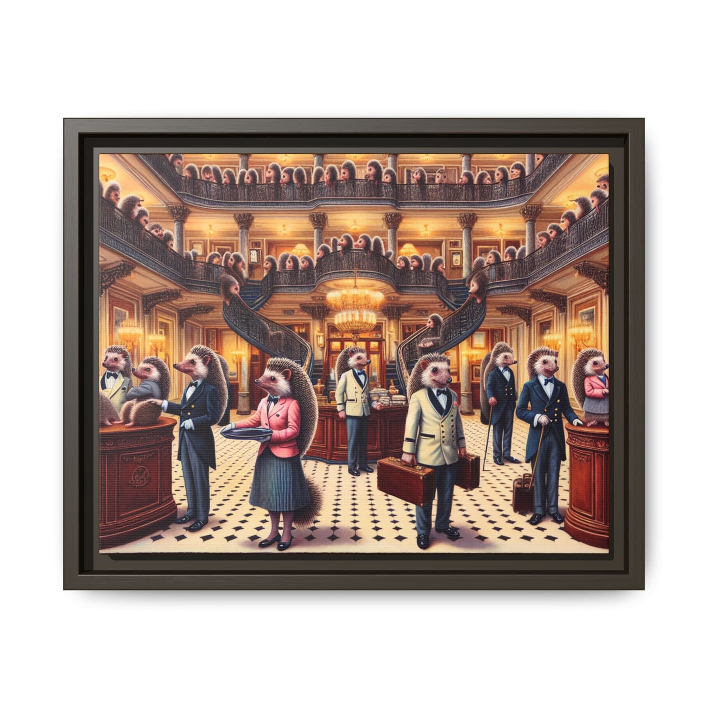 Hedgehog Hotel Canvas, Framed (Multi-color)