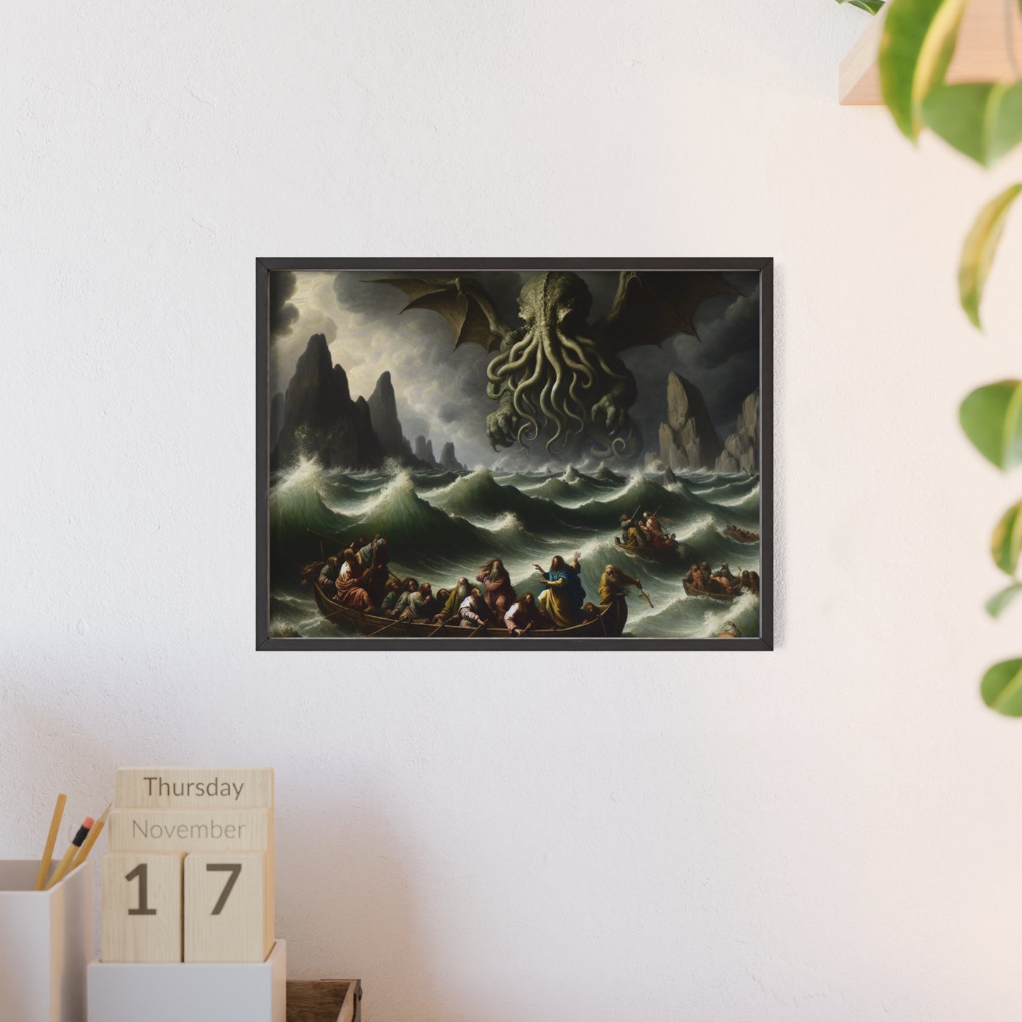 Framed Cthulhu in the Storm Poster
