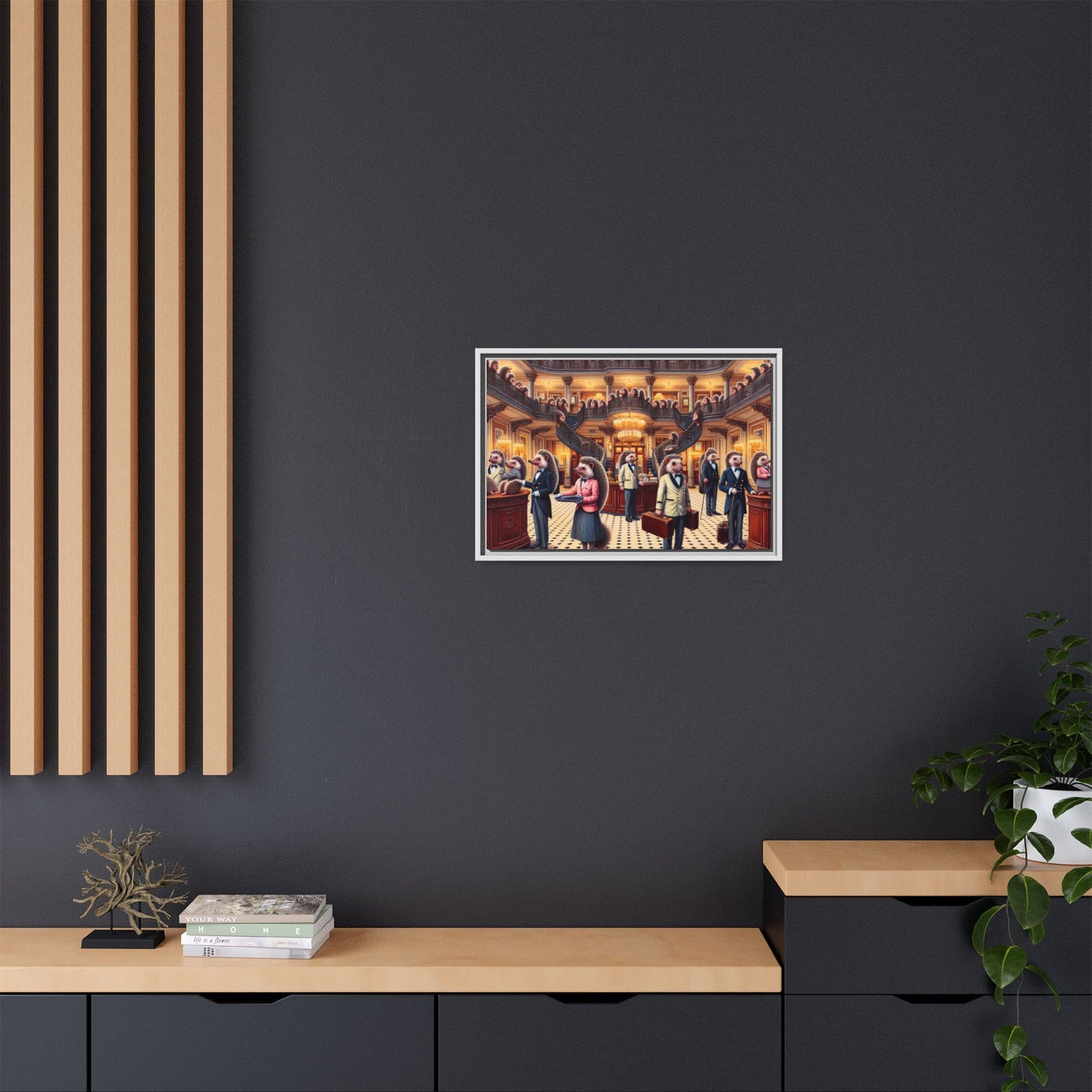 Hedgehog Hotel Canvas, Framed (Multi-color)