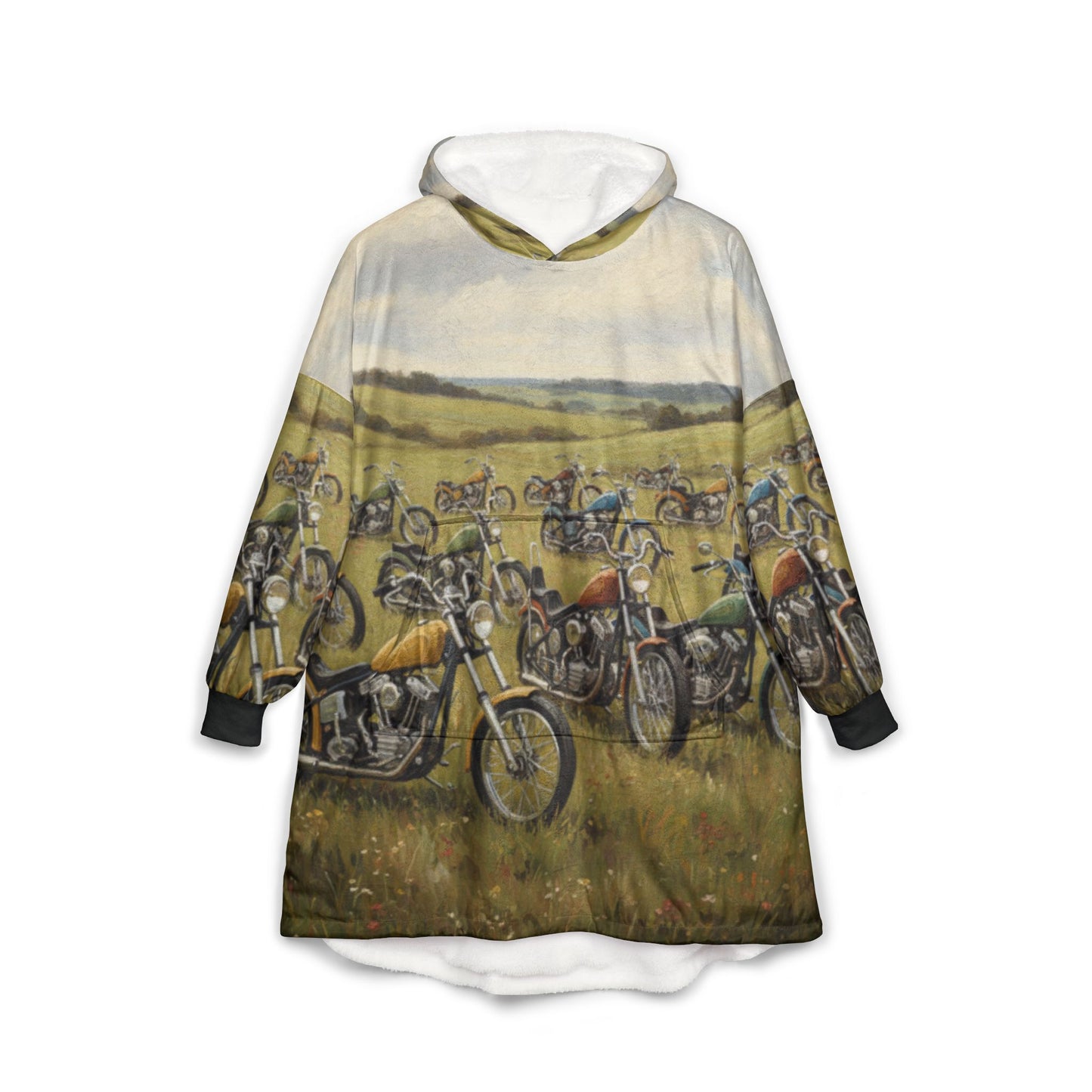 Wild Motorcycles Hooded Pullover Blanket