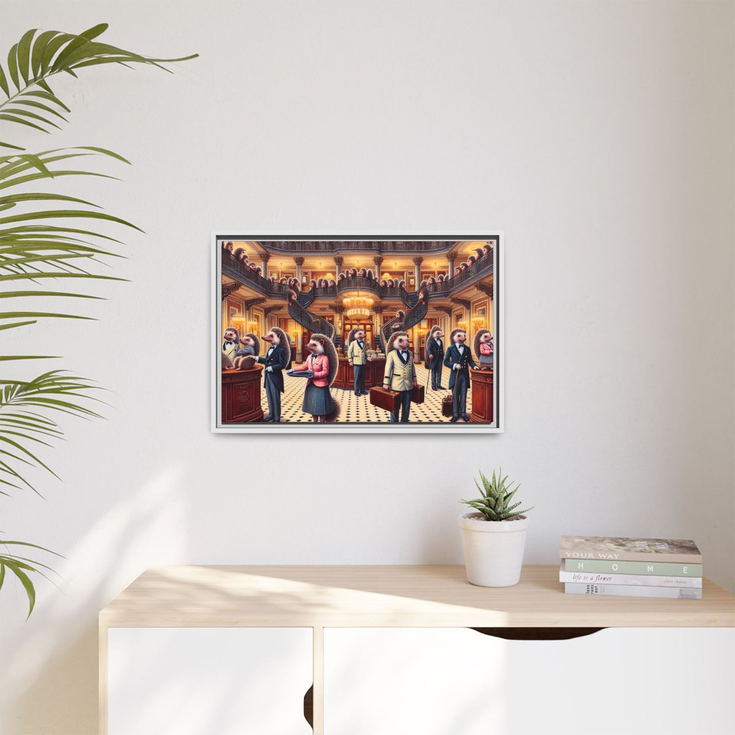 Hedgehog Hotel Canvas, Framed (Multi-color)