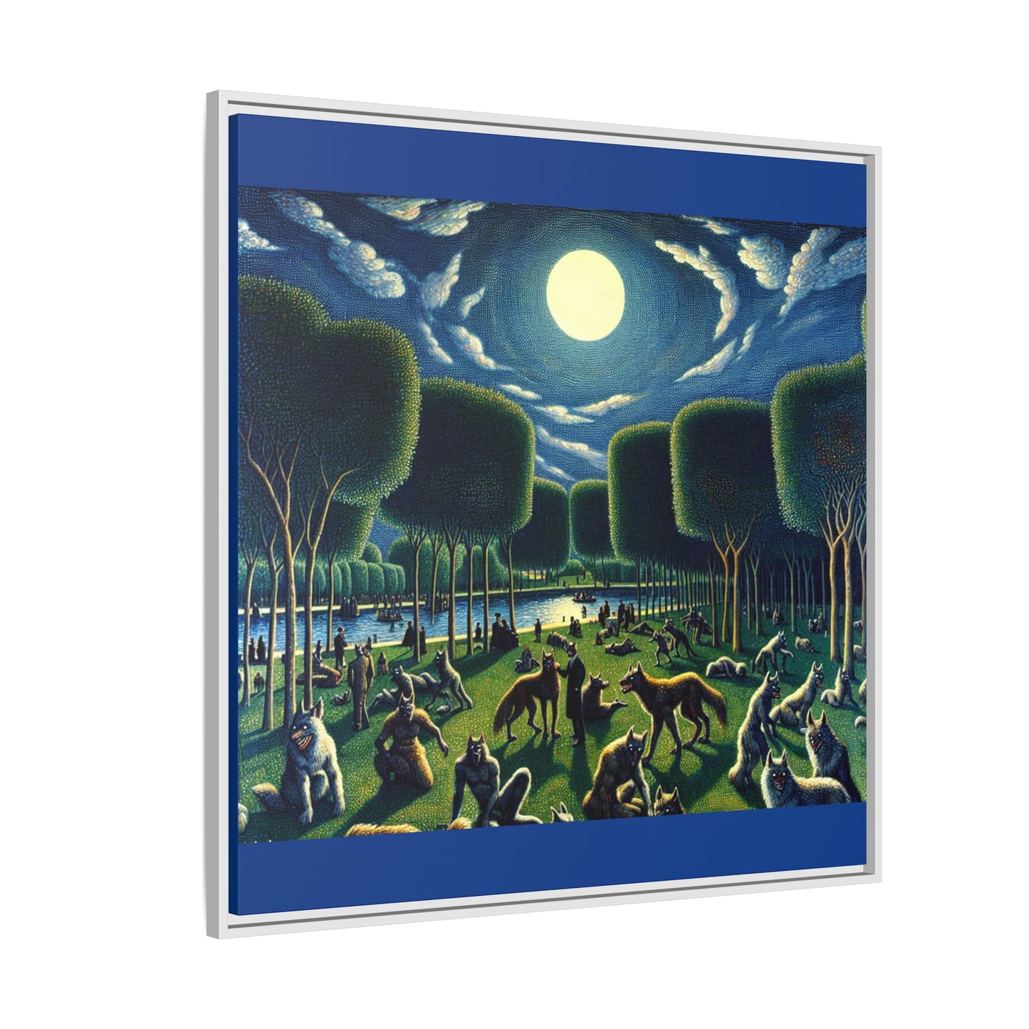 Werewolves at the Waterfront Canvas, Framed (Multi-color)