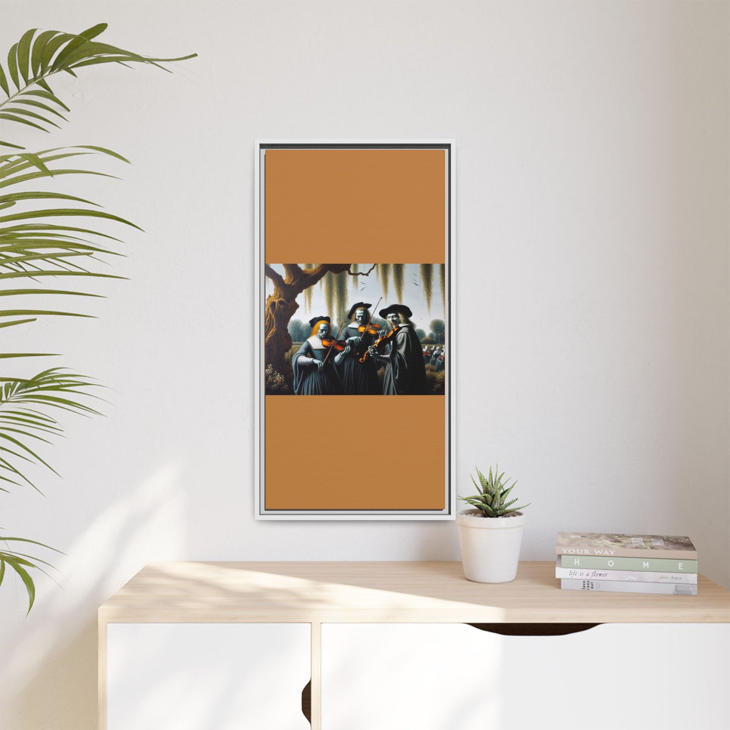 Vermeer's Vampire Violinists Canvas, Framed (Multi-color)